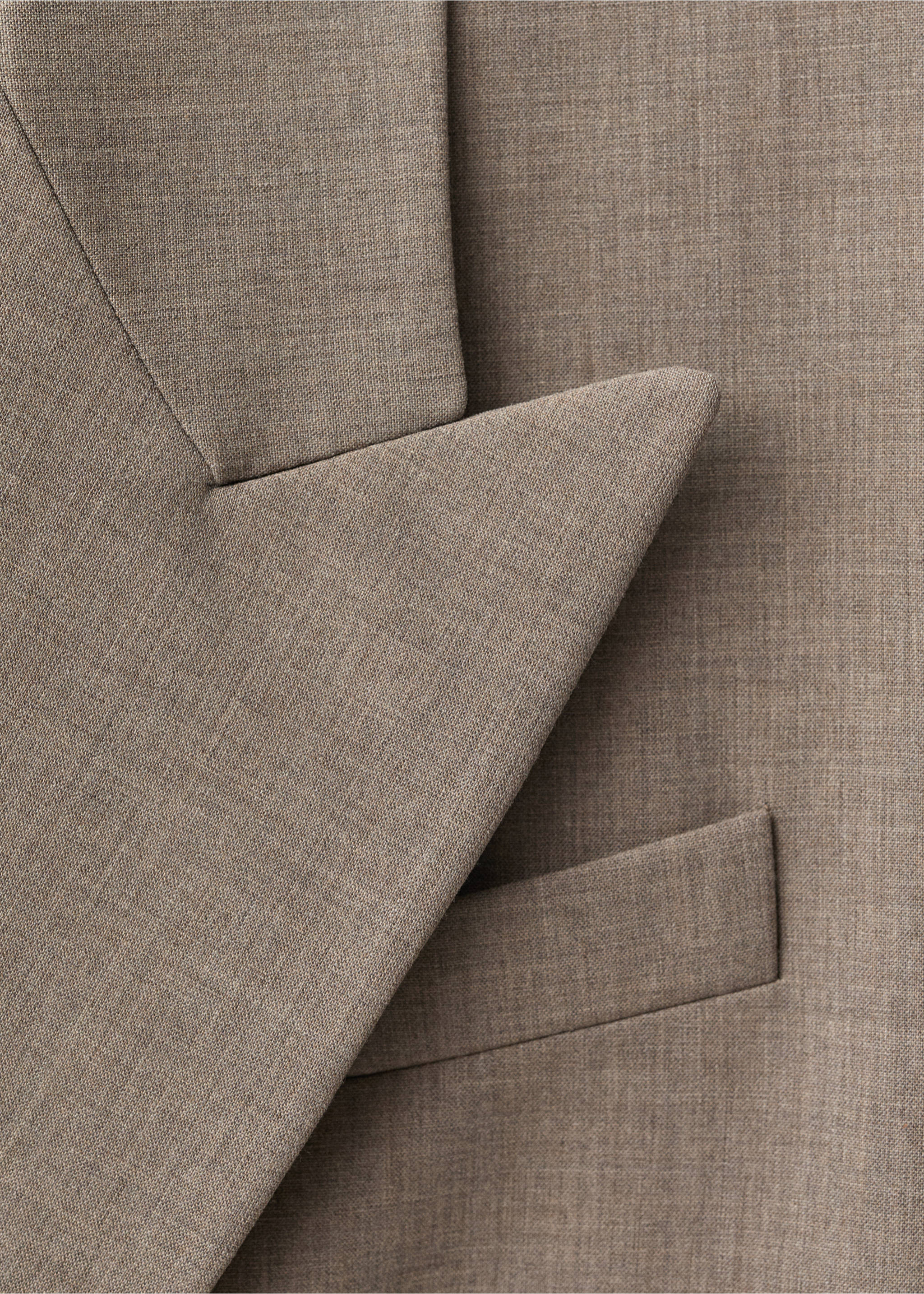 Wool-blend suit blazer - Details of the article 8, Medium Brown. Ref: 87064427-00.