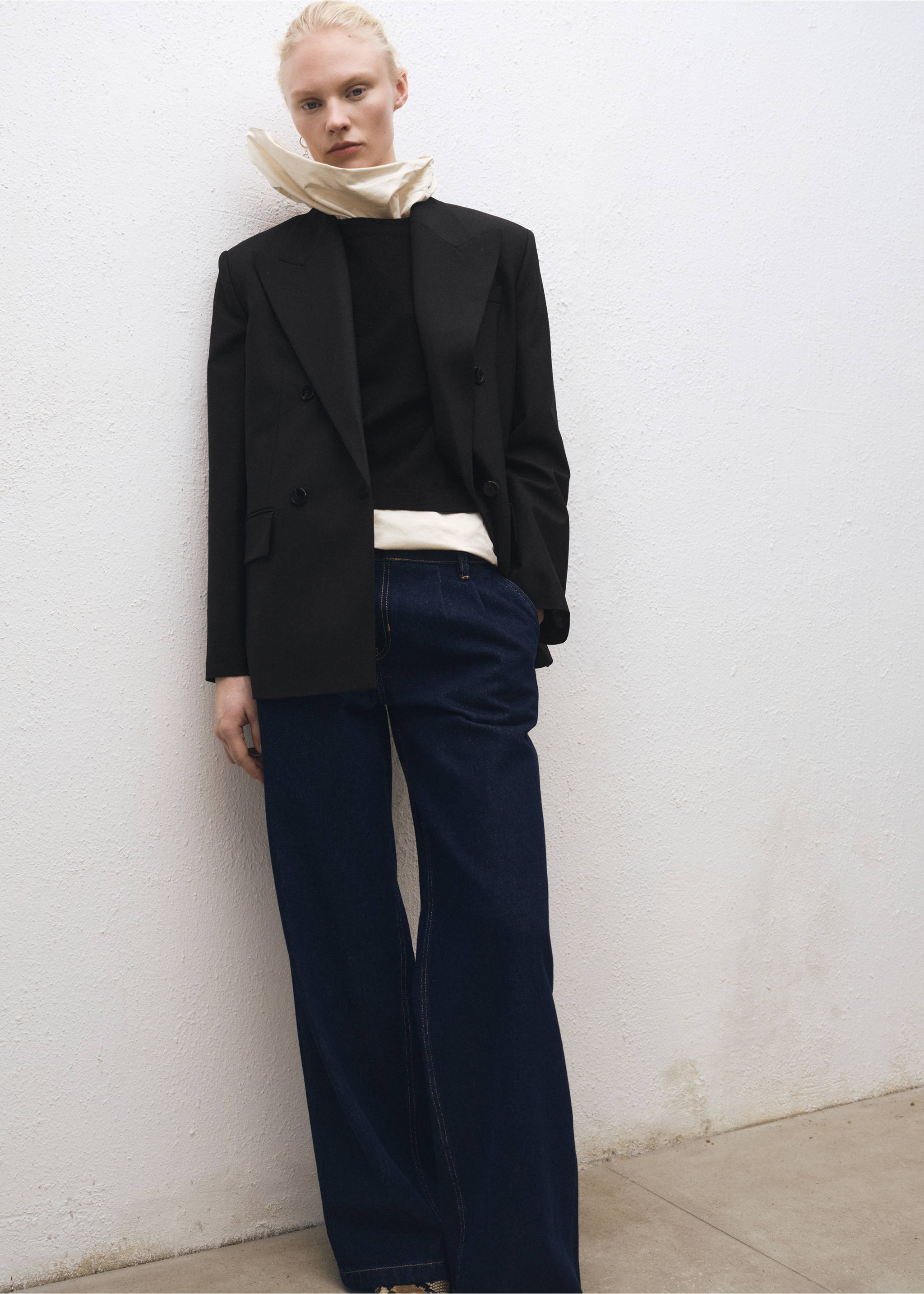 Wool-blend suit blazer - Medium plane, Black. Ref: 87064427-00.