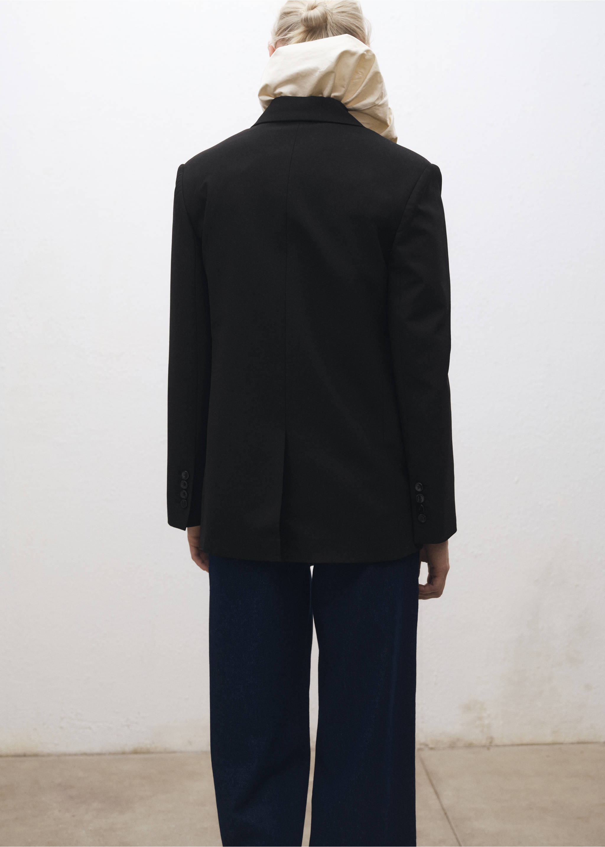 Wool-blend suit blazer - Reverse of the article, Black. Ref: 87064427-00.