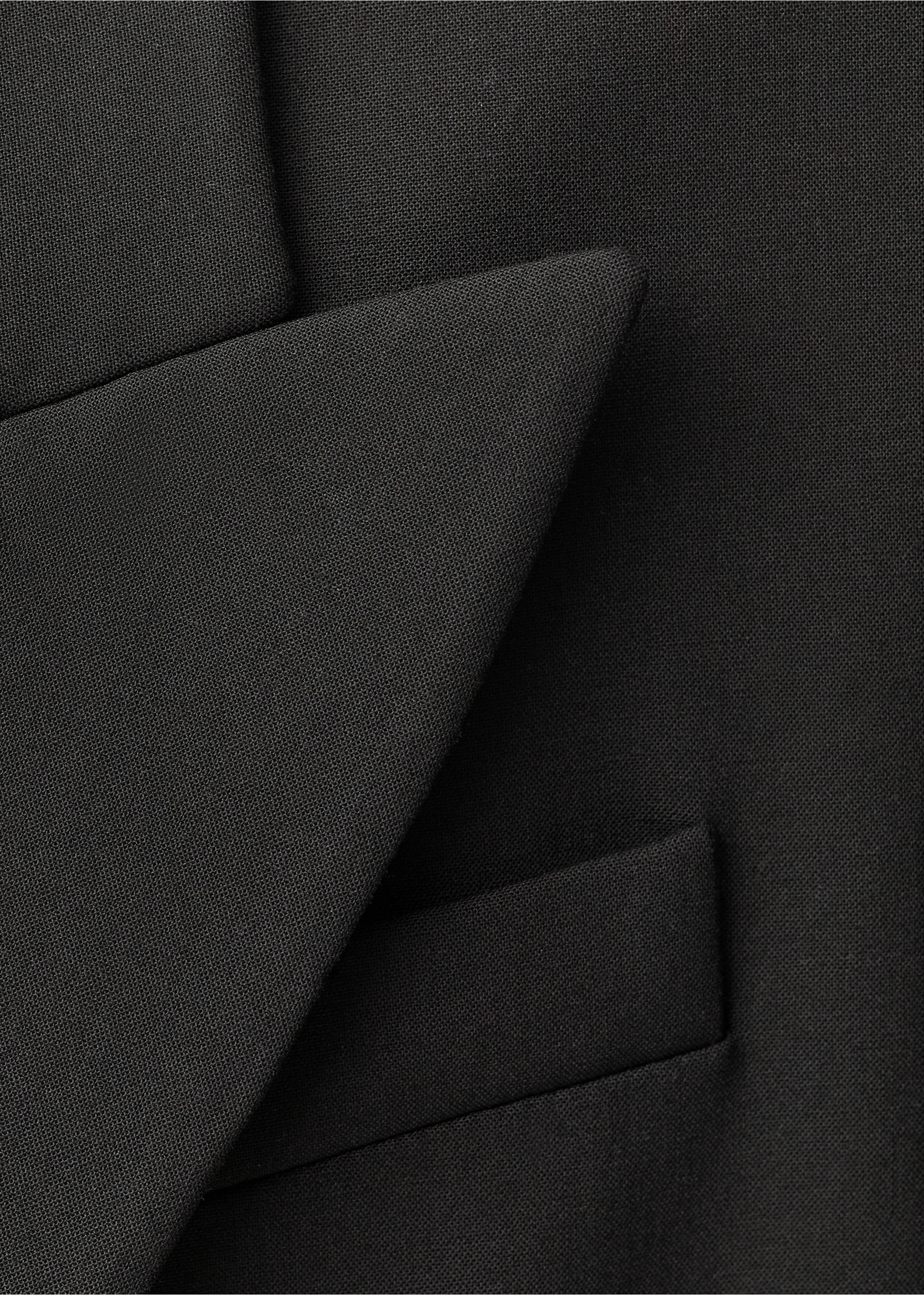 Wool-blend suit blazer - Details of the article 8, Black. Ref: 87064427-00.