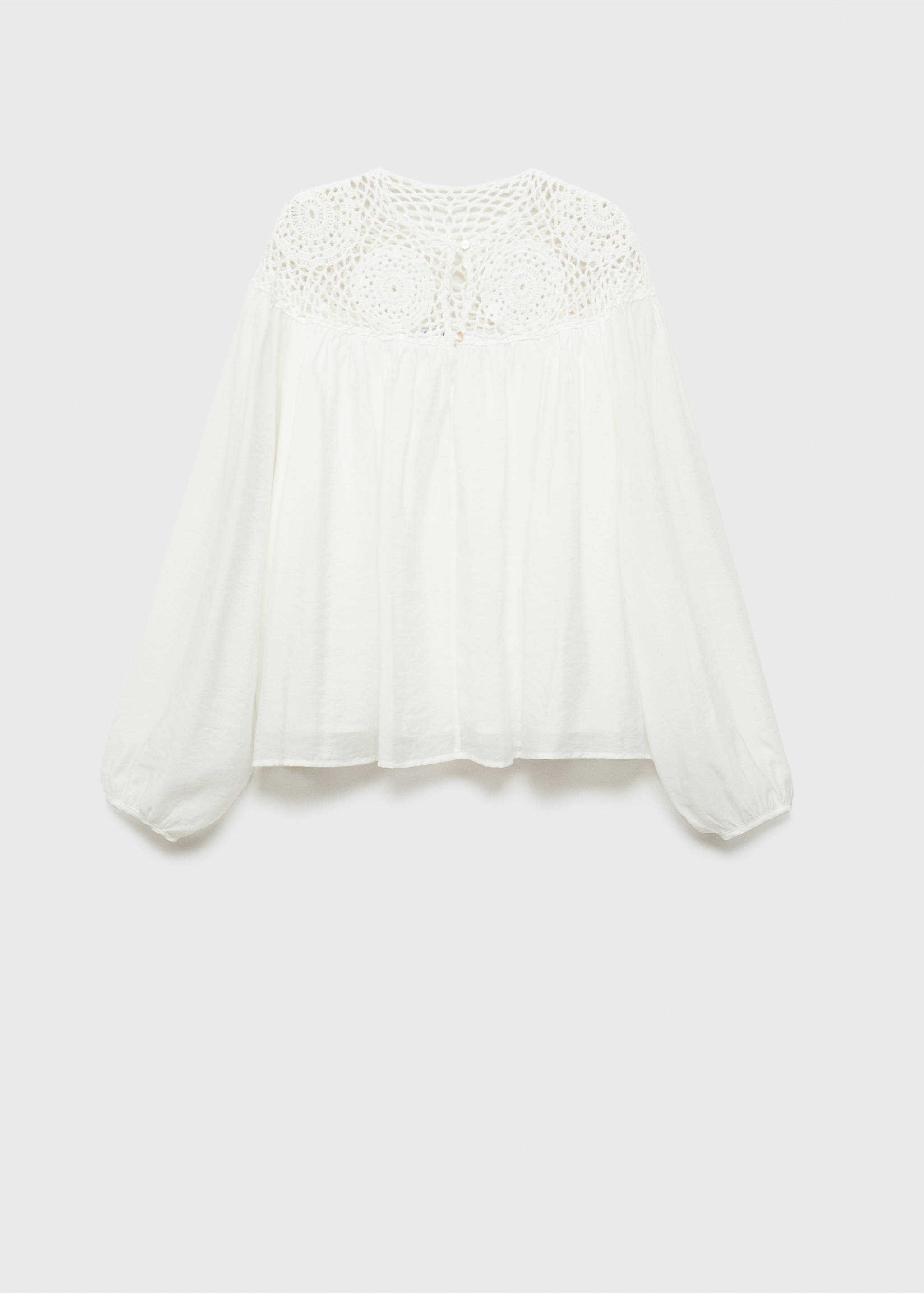 Crochet panel blouse - Article without model, Off White. Ref: 87064776-00.