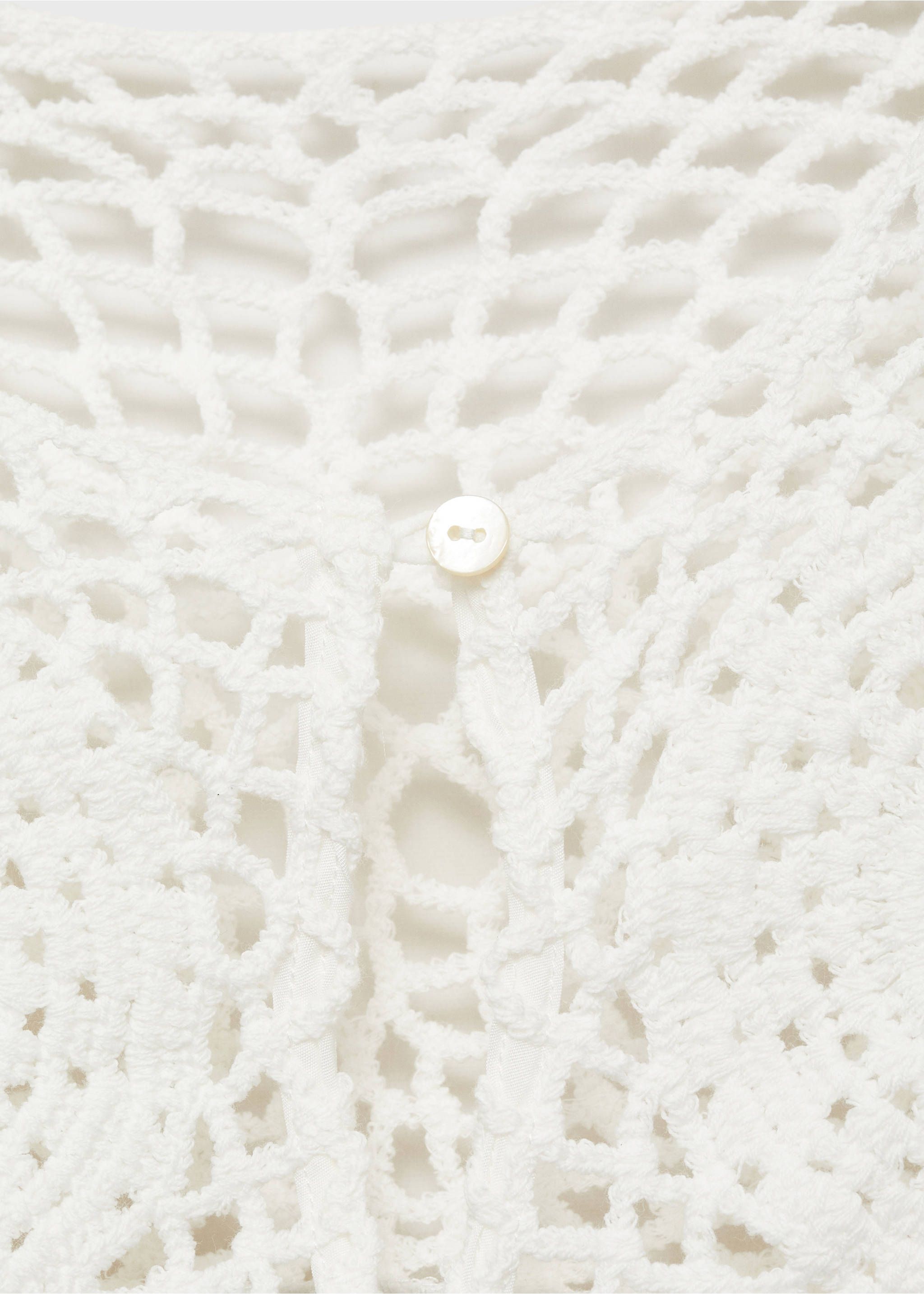 Crochet panel blouse - Details of the article 8, Off White. Ref: 87064776-00.
