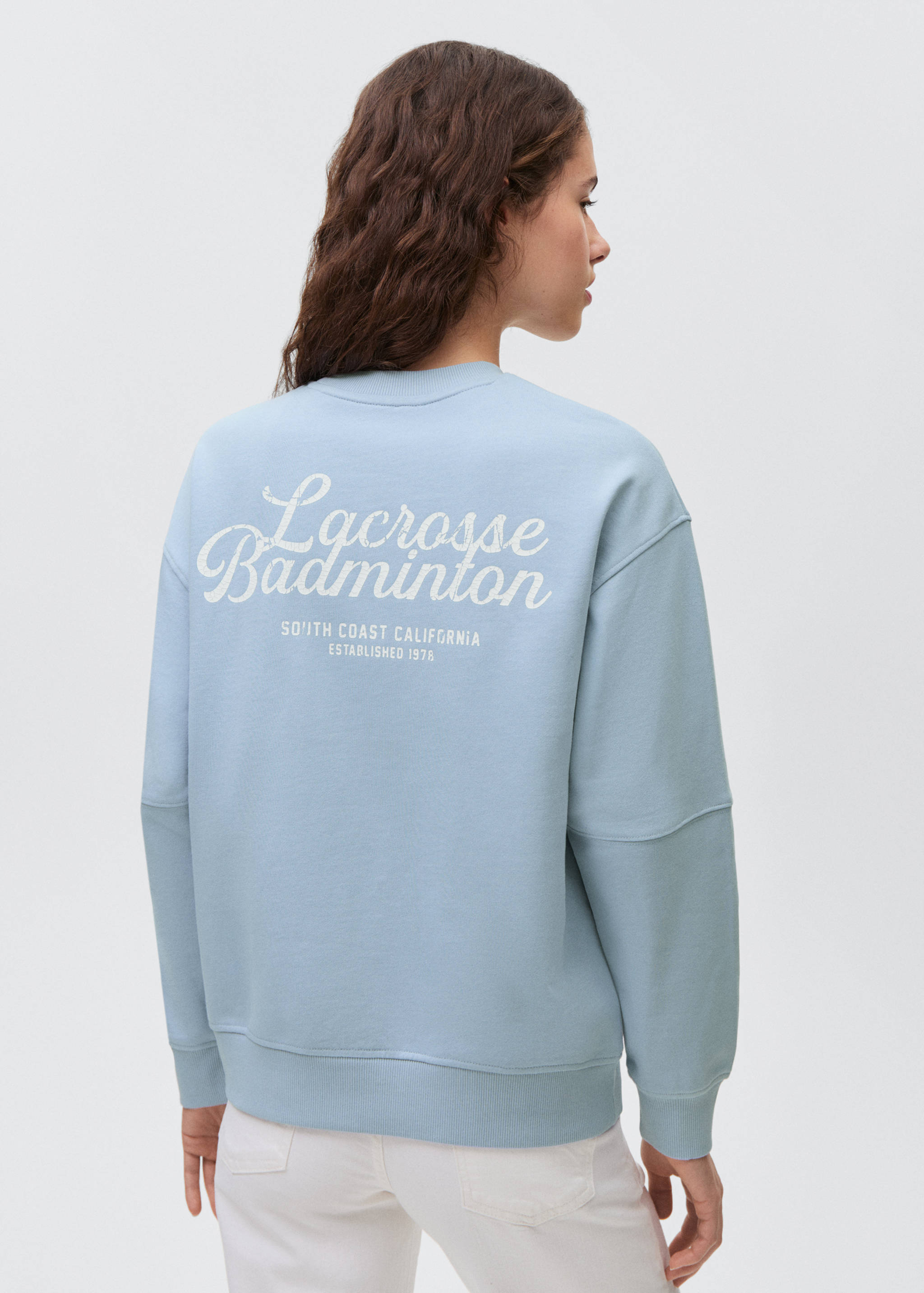 Cotton sweatshirt with printed message - Reverse of the article