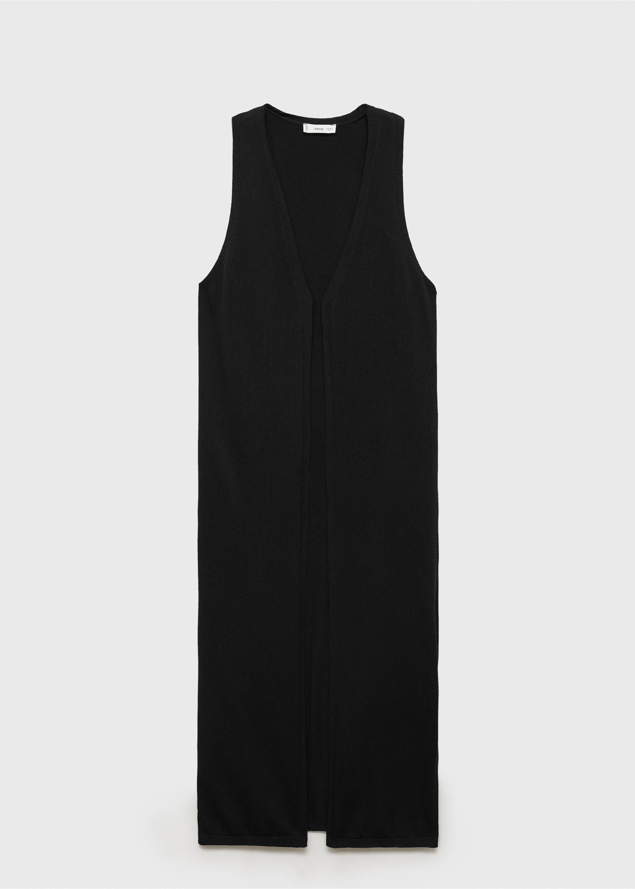Long cotton vest - Article without model, Black. Ref: 87064785-00.