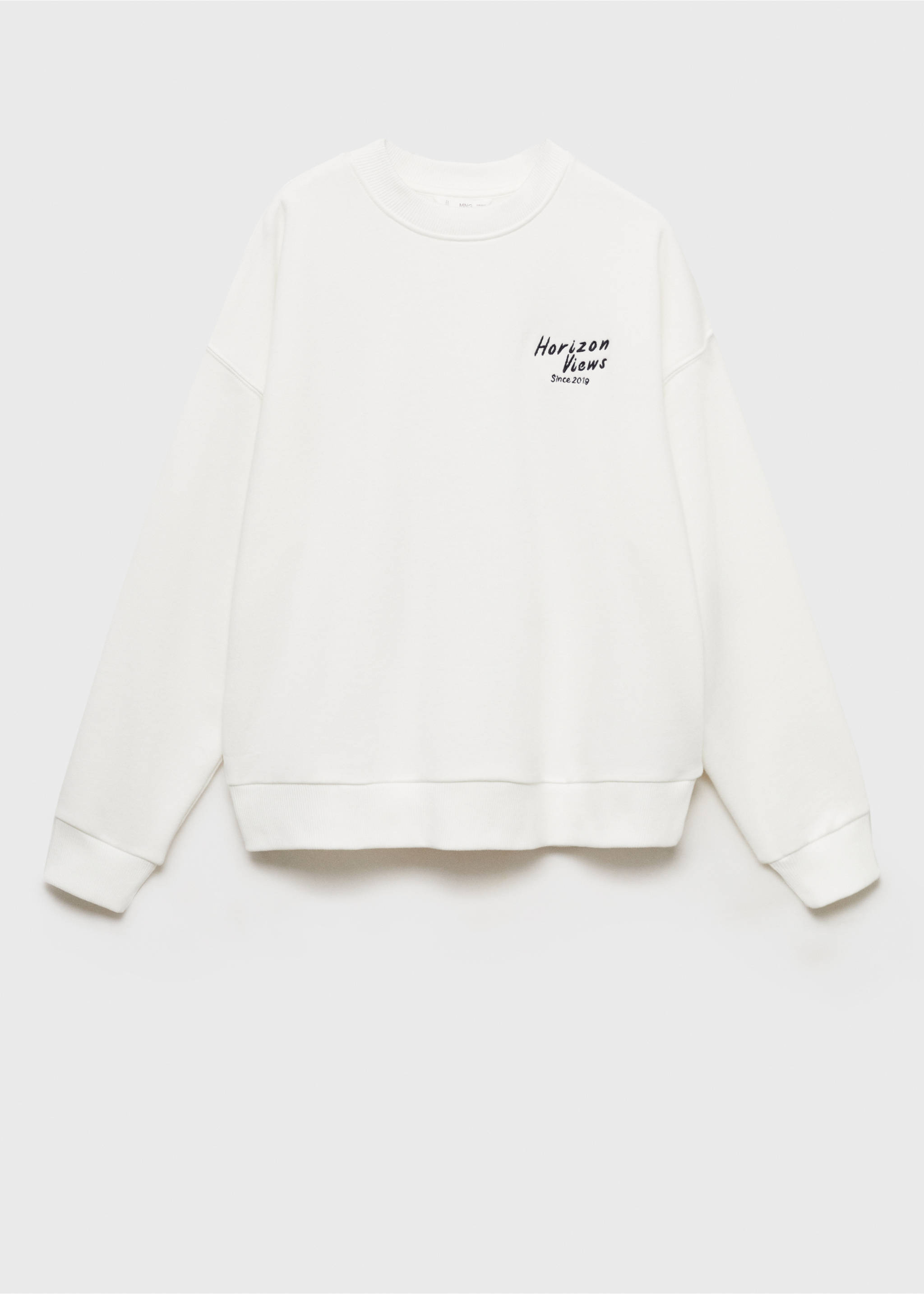 Dessuadora cotó estampada - Article sense model, Blanc trencat. Ref: 87064786-00.