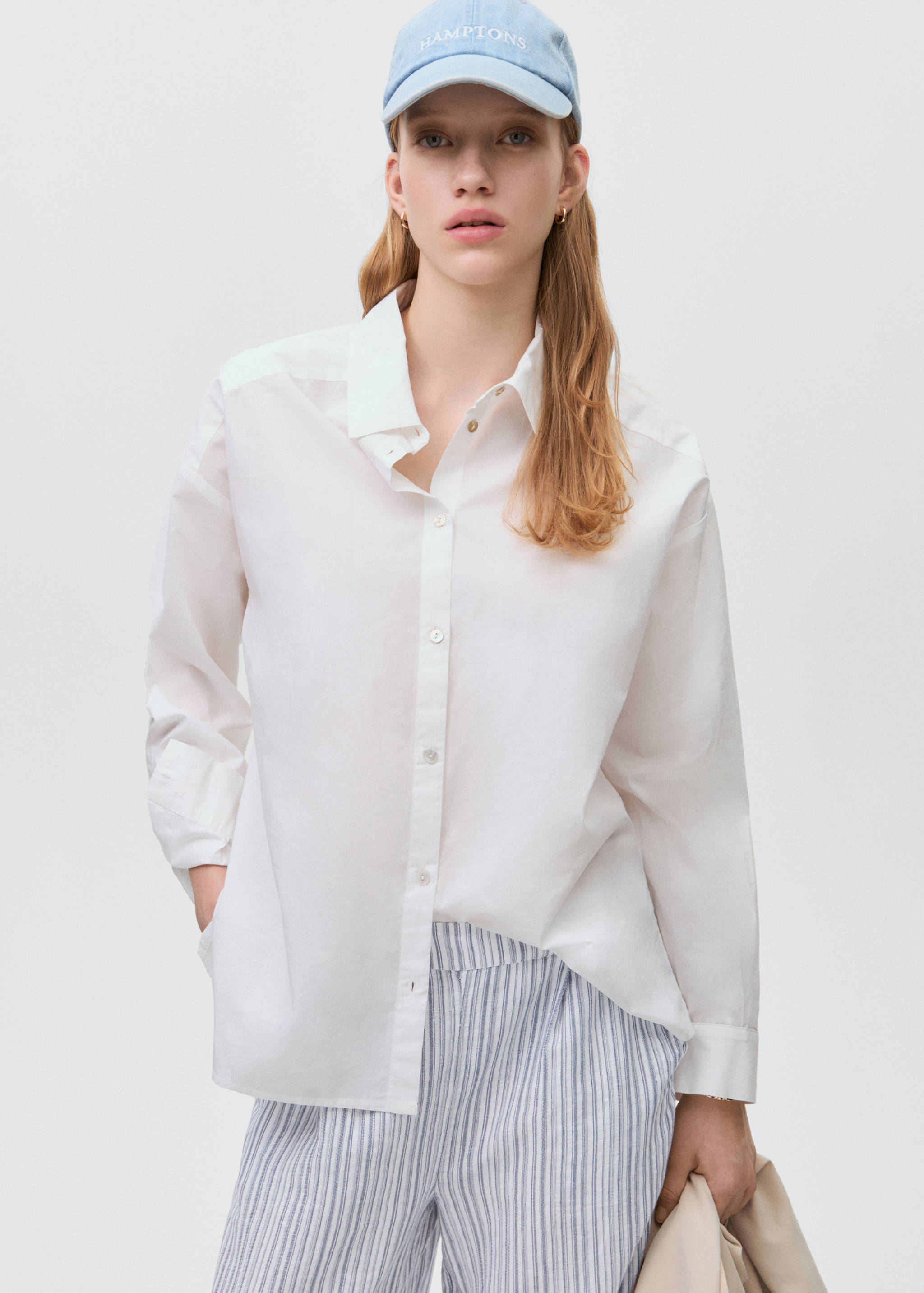 Striped cotton trousers - Details of the article 1