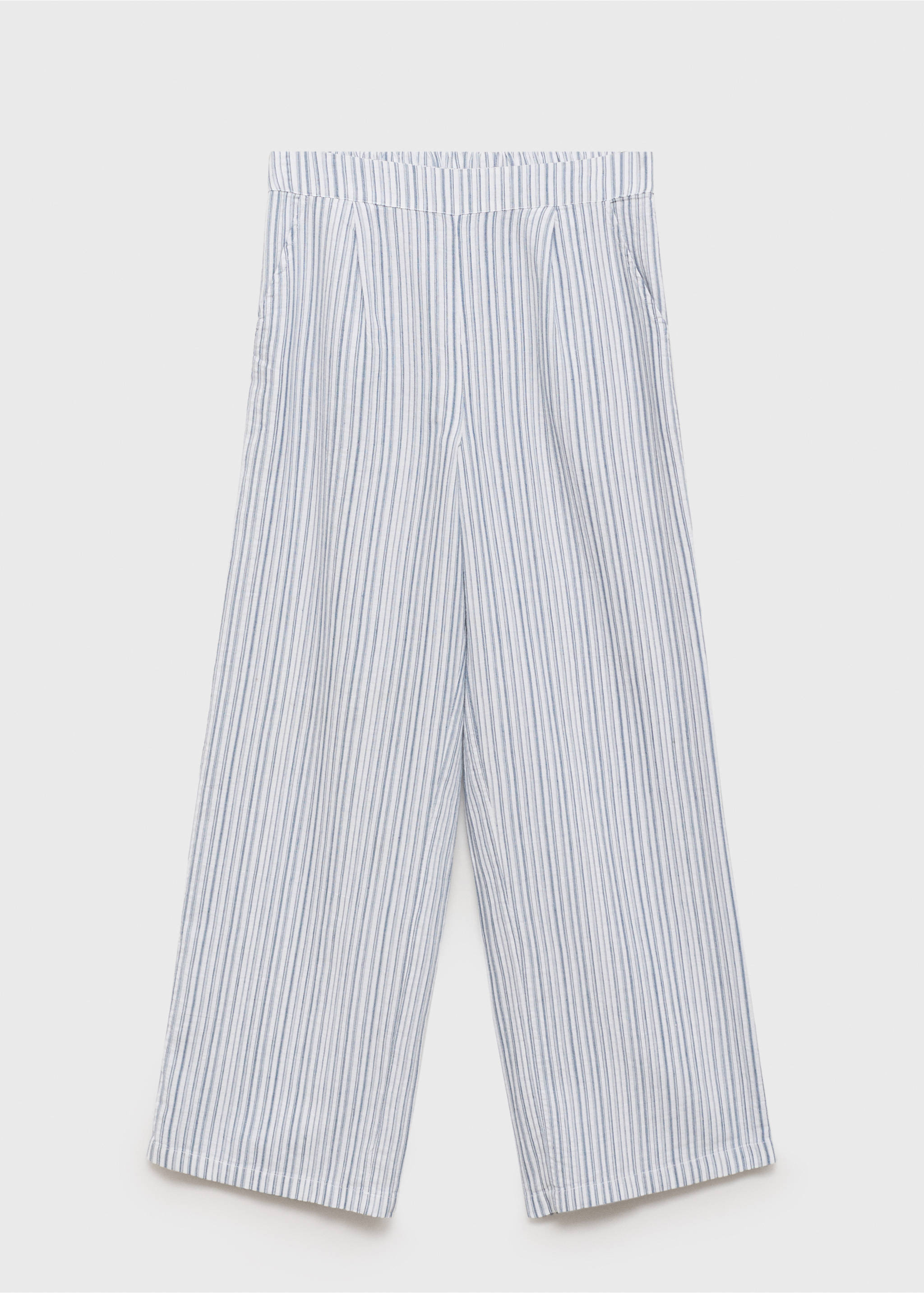 Striped cotton trousers - Article without model, Sky Blue. Ref: 87064790-00.