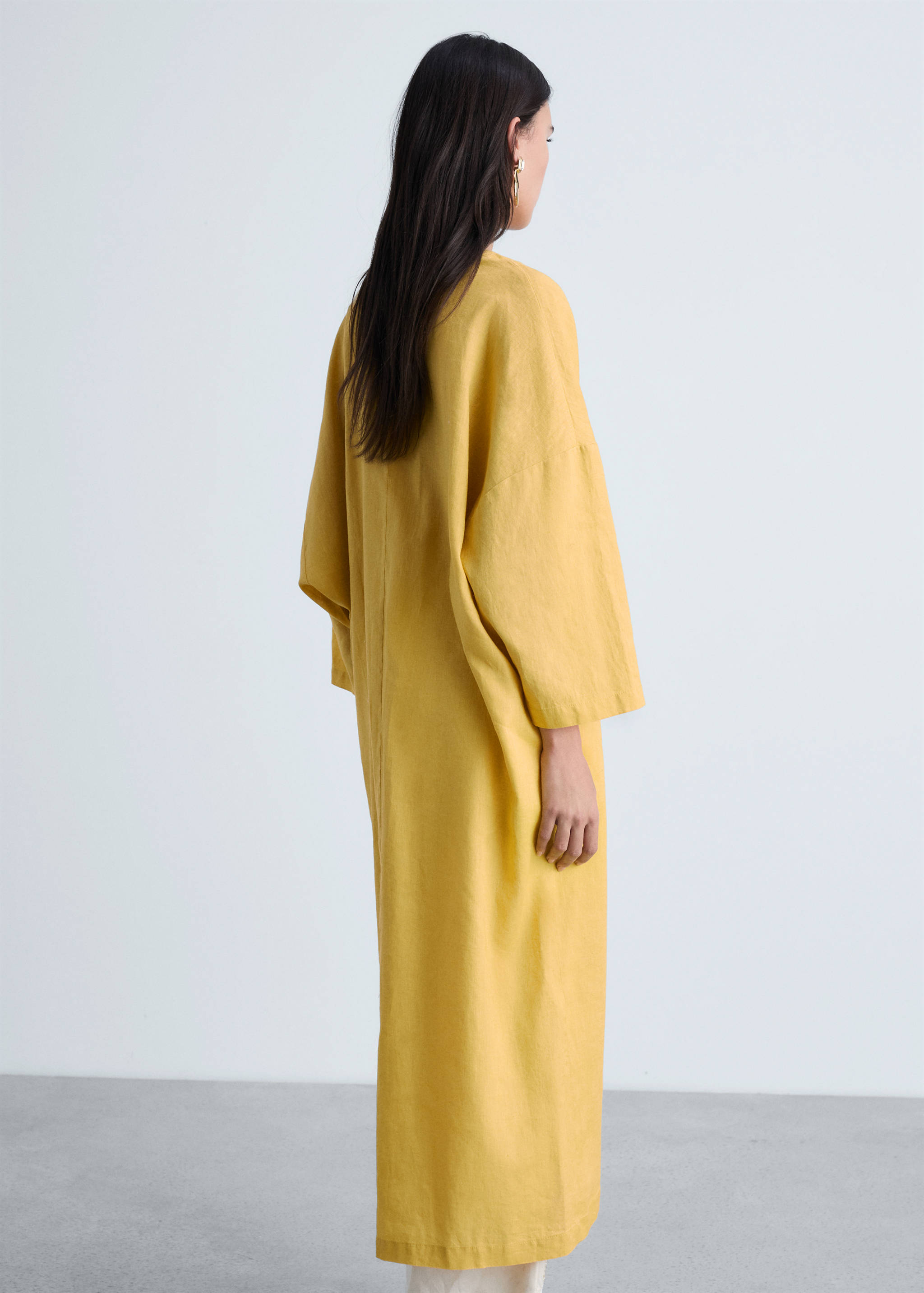 Oversize linen-blend dress - Reverse of the article