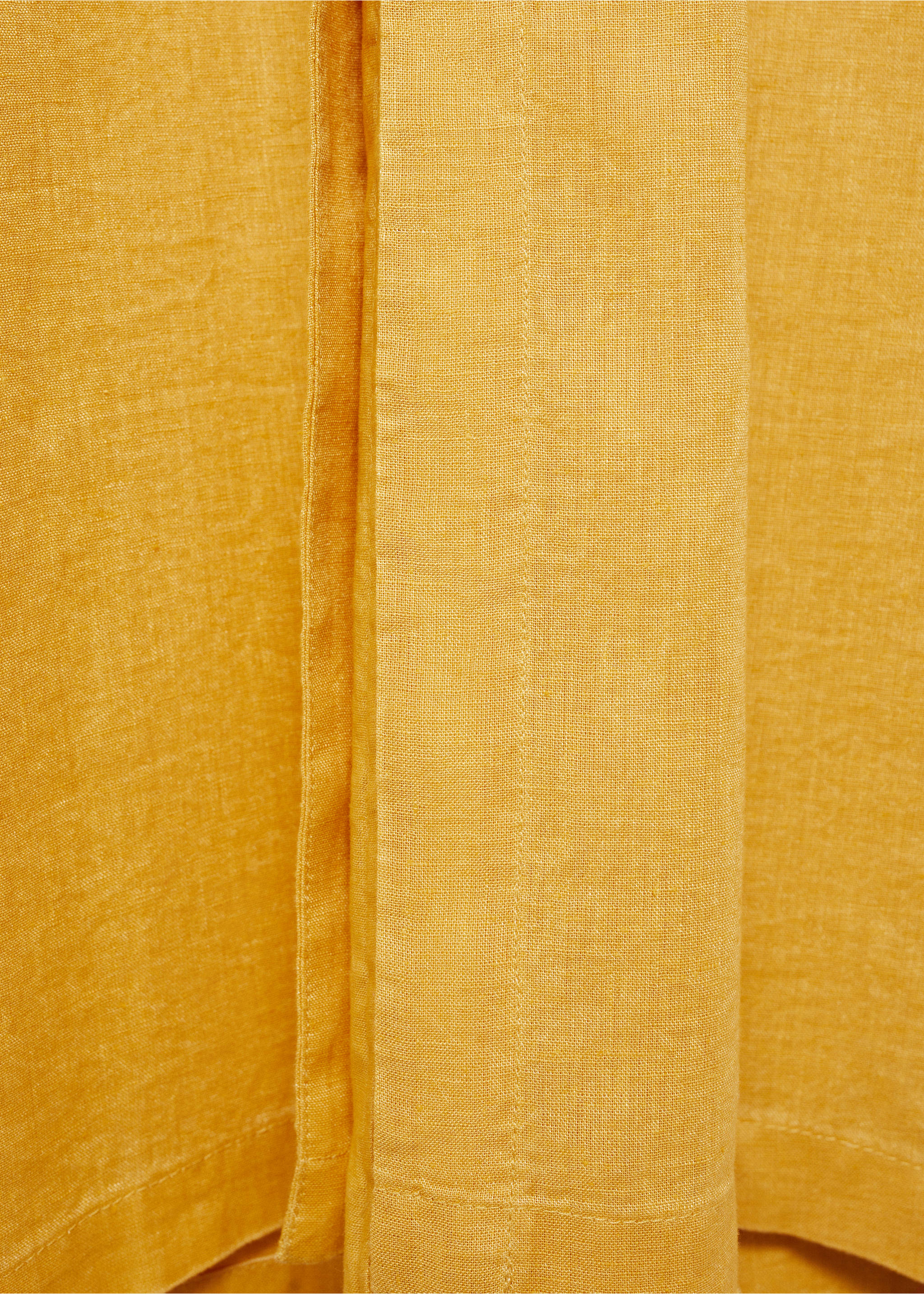 Oversize linen-blend dress - Details of the article 0, Mustard. Ref: 87064792-00.
