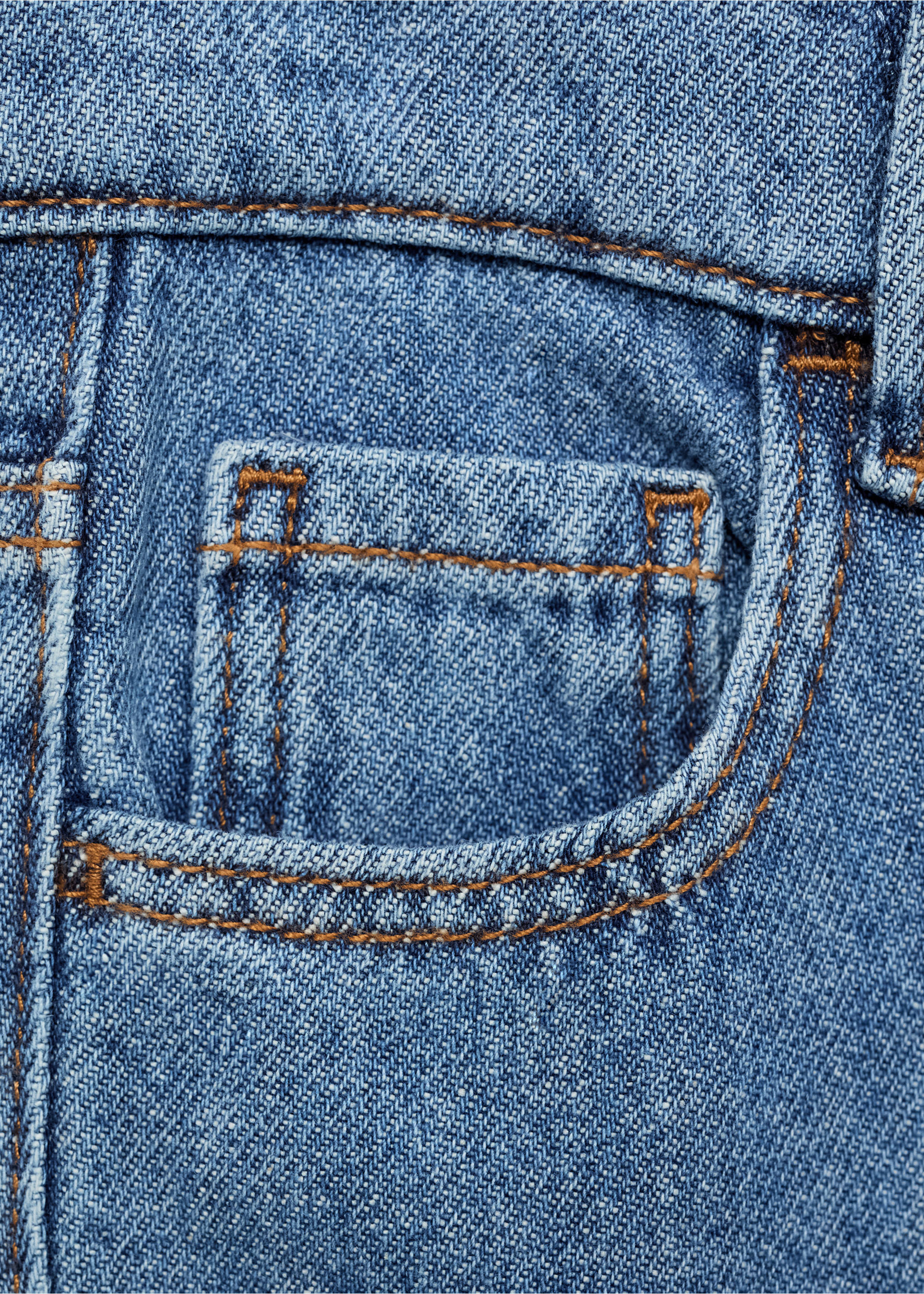 Jean droit style cargo - Détail de l'article 8, Bleu moyen. Ref: 87064794-00.