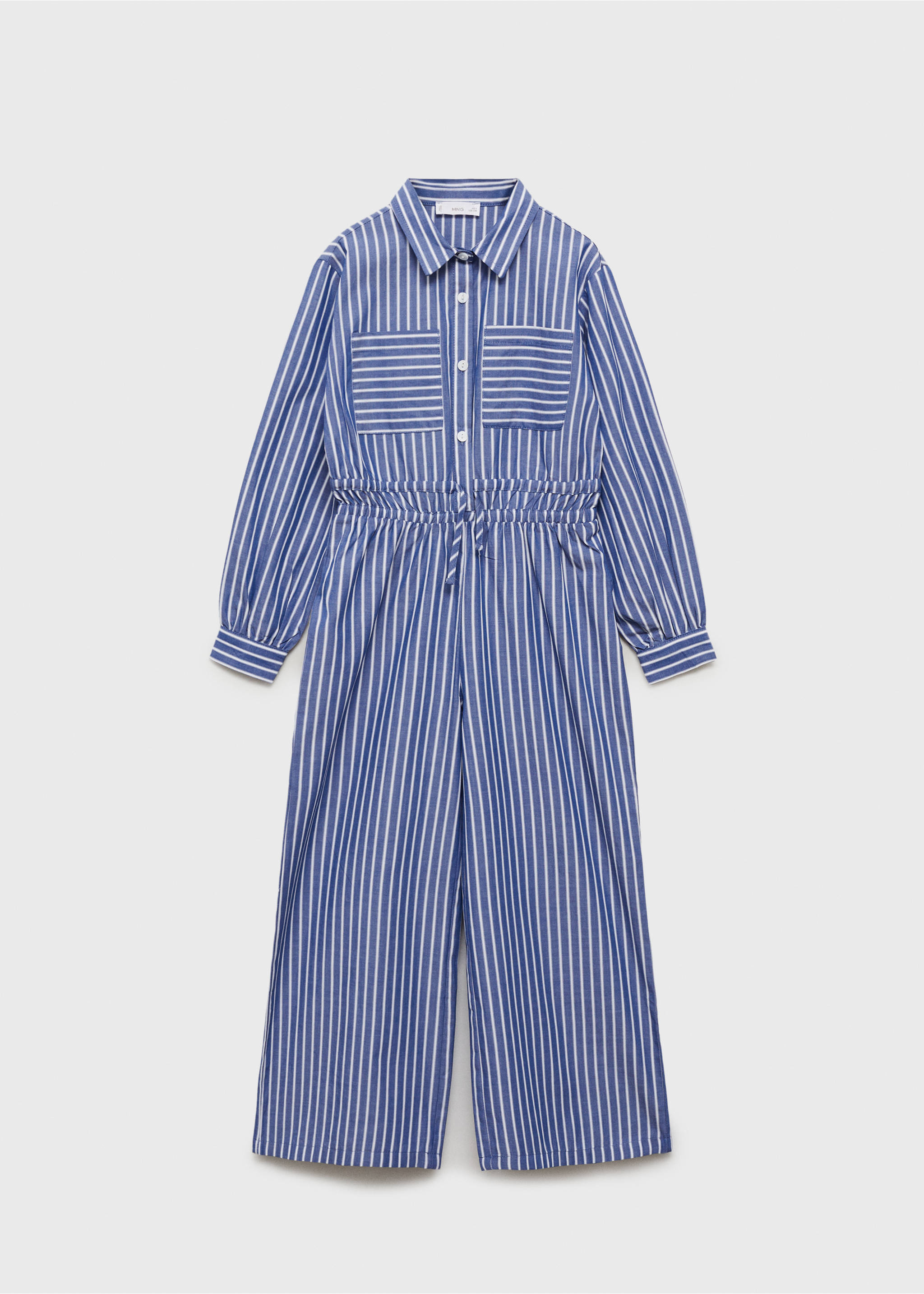 Striped long jumpsuit - Article without model, Dark Navy. Ref: 87064796-00.