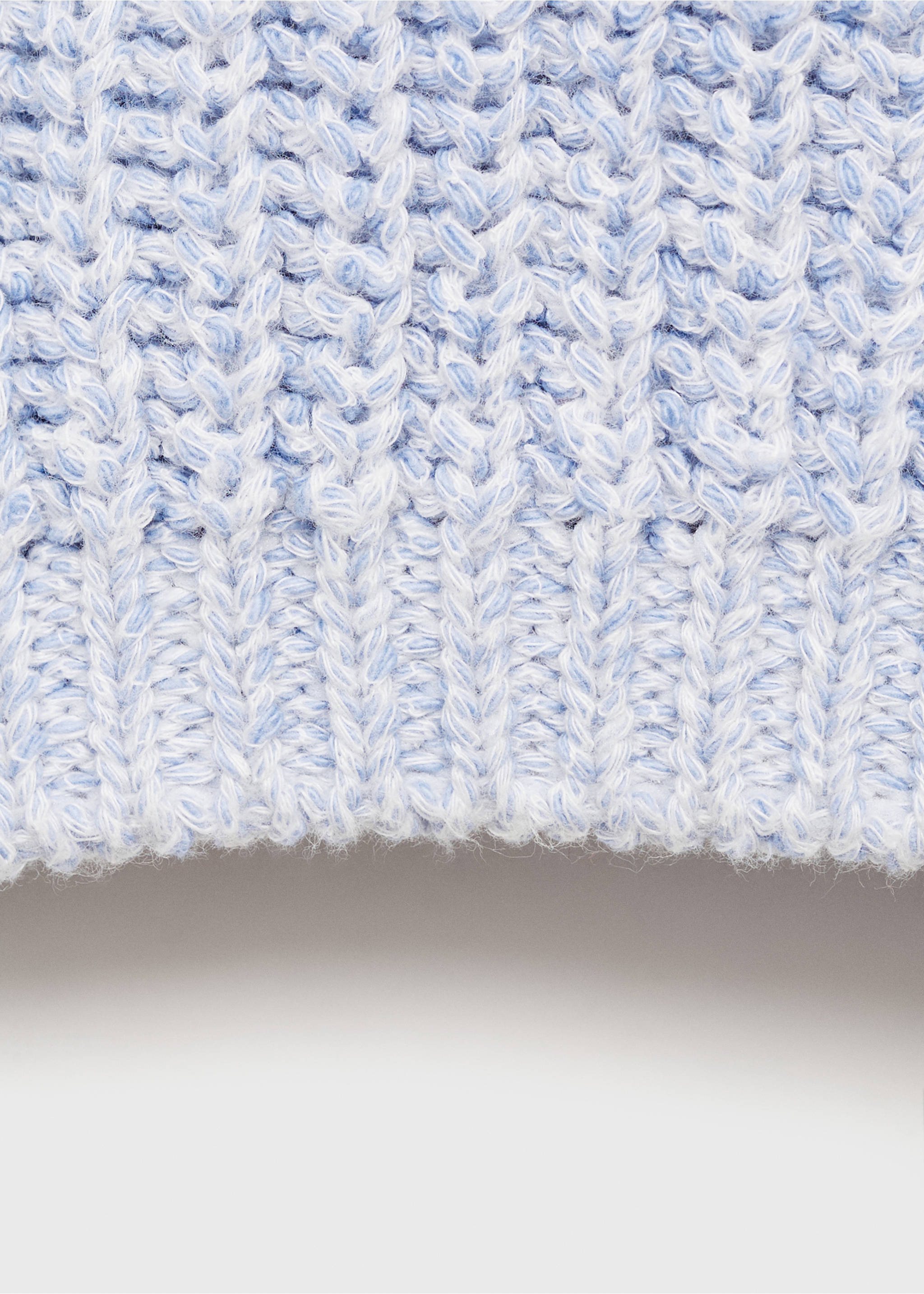 Knitted cotton sweater - Details of the article 8, Sky Blue. Ref: 87064797-00.