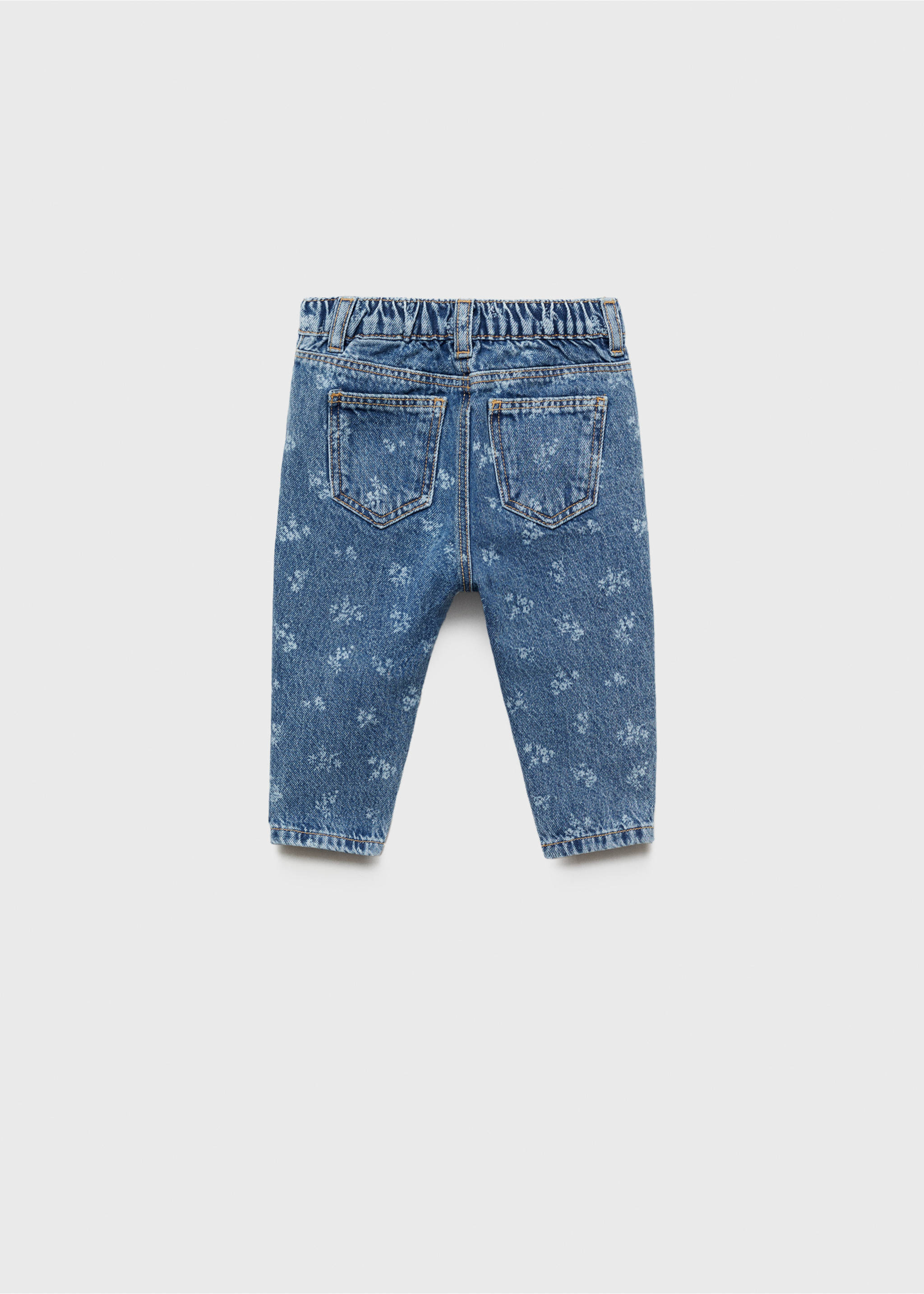 Printed straight jeans - Reverse of the article, Medium Blue. Ref: 87064798-00.