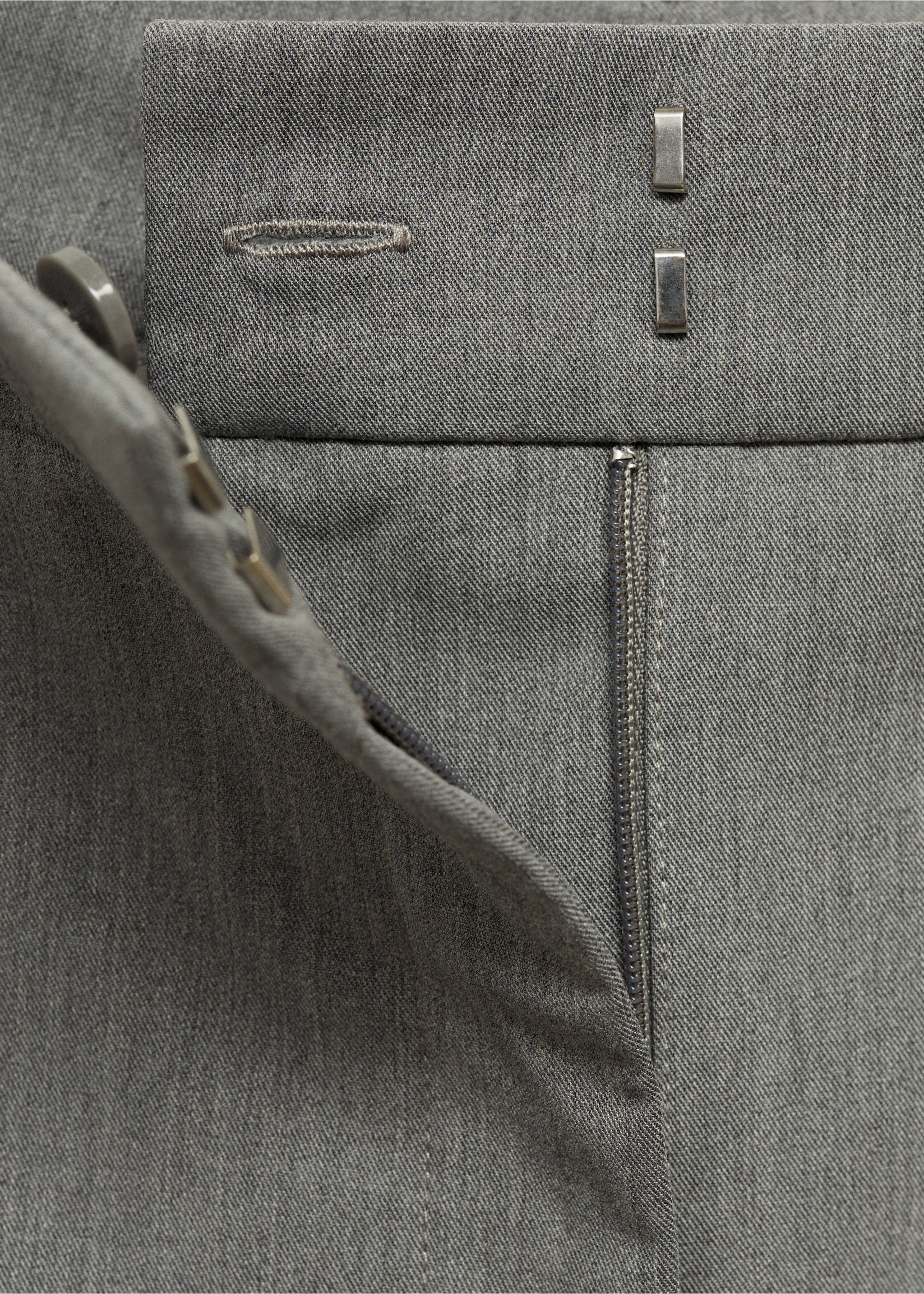 Straight mid-rise trousers - Details of the article 0, Grey. Ref: 87064800-00.