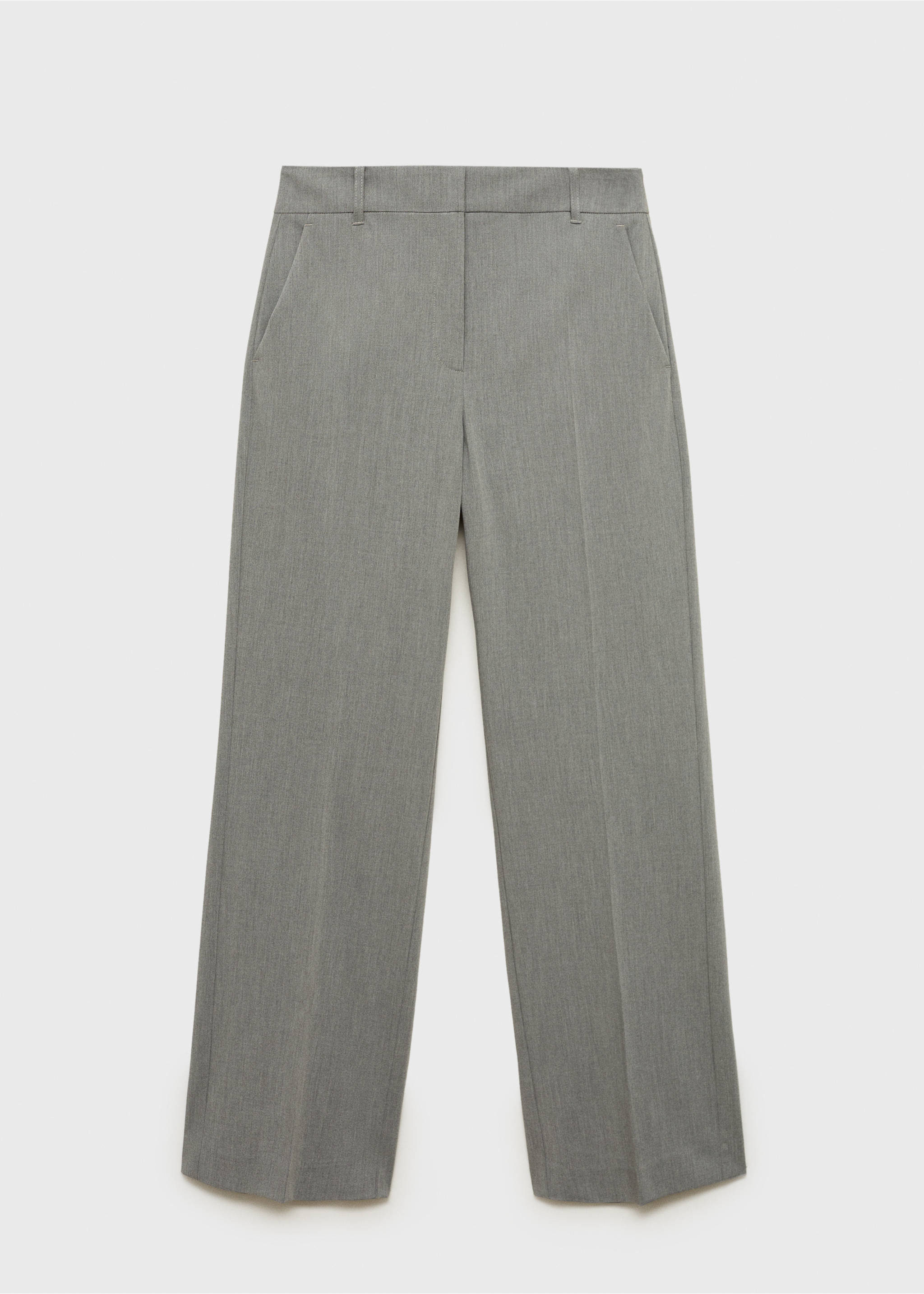 Straight mid-rise trousers - Article without model, Grey. Ref: 87064800-00.