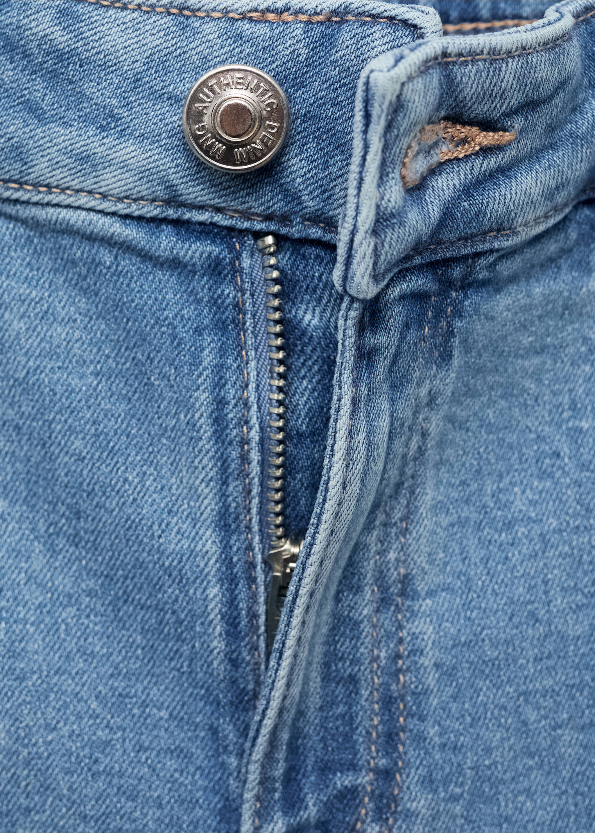 Shorts vaqueros rectos - Detalle del artículo 8, Azul medio. Ref: 87064804-00.