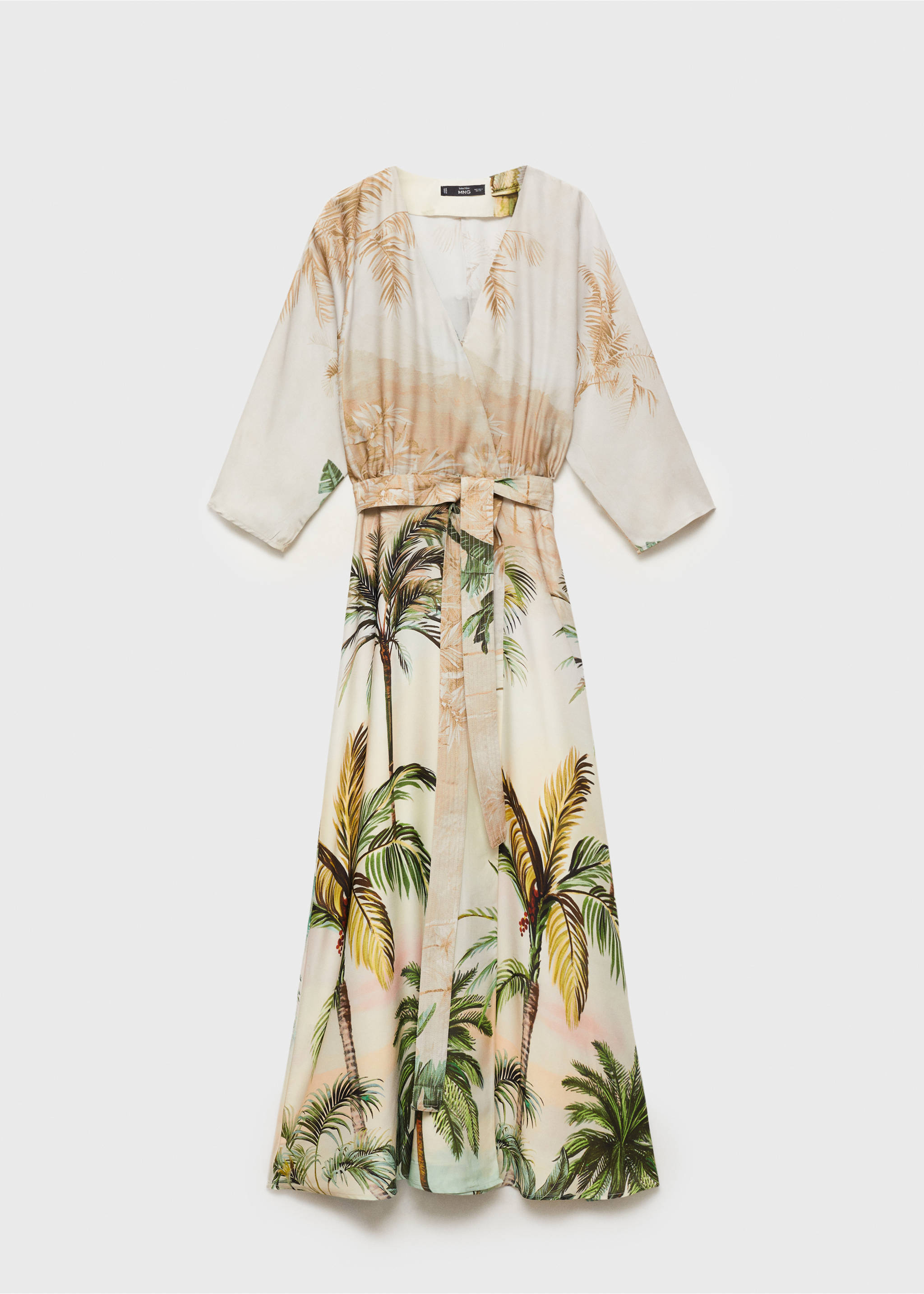 Crossover tropical dress - Article without model, Ecru. Ref: 87064807-00.