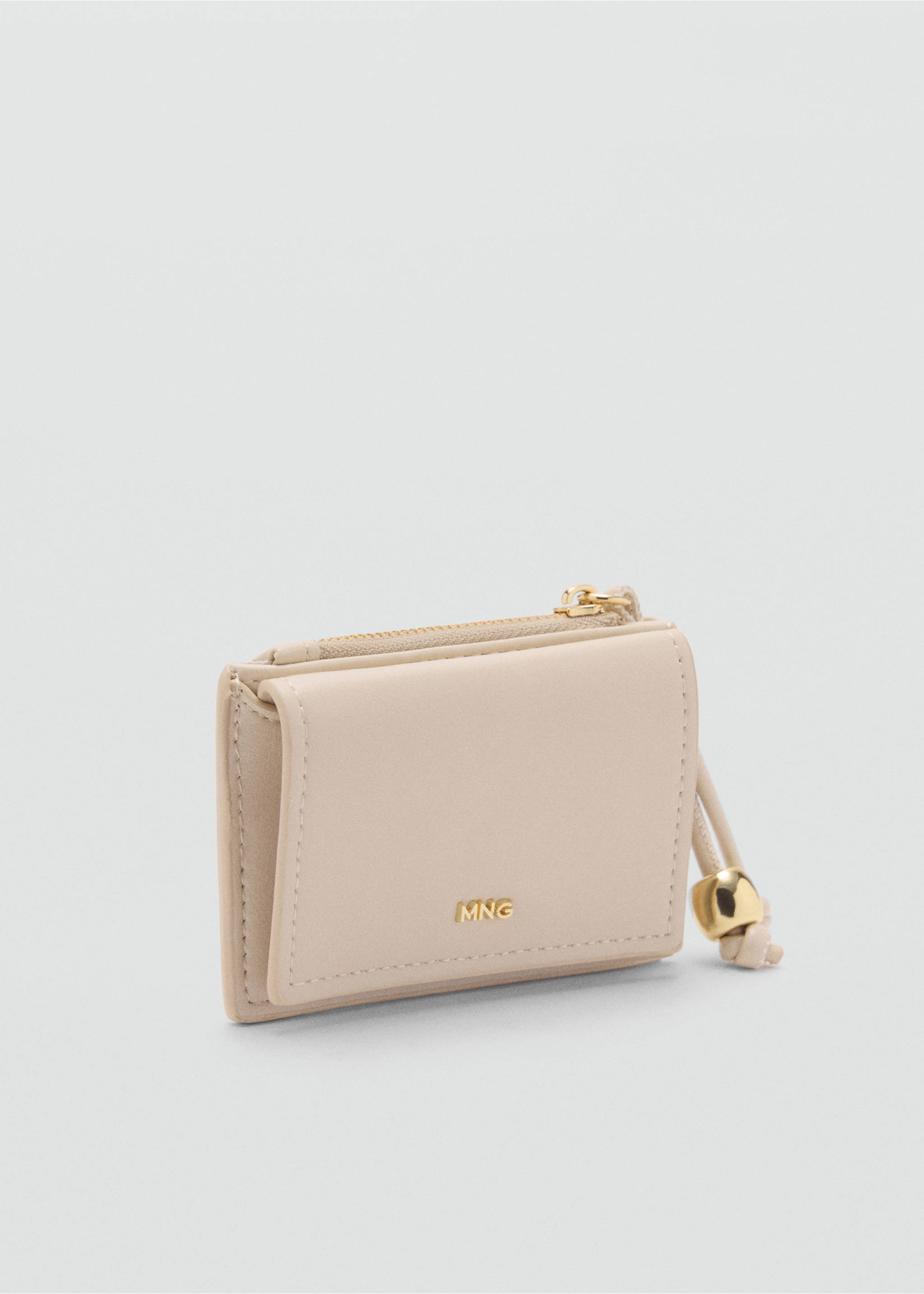 Faux-leather purse with bead detail - Medium plane, Off White. Ref: 87064809-00.