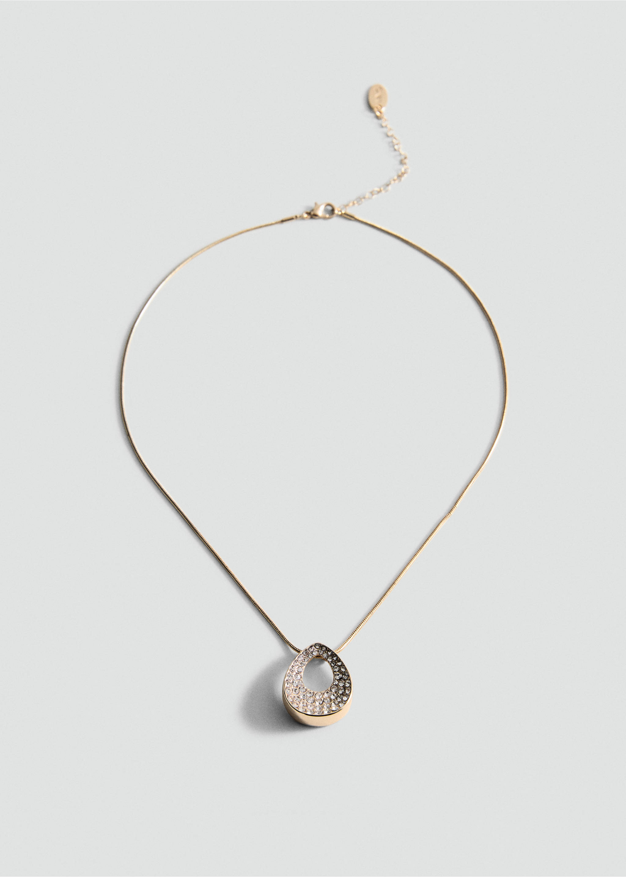 Rhinestone pendant necklace - Article without model, Gold. Ref: 87064812-00.