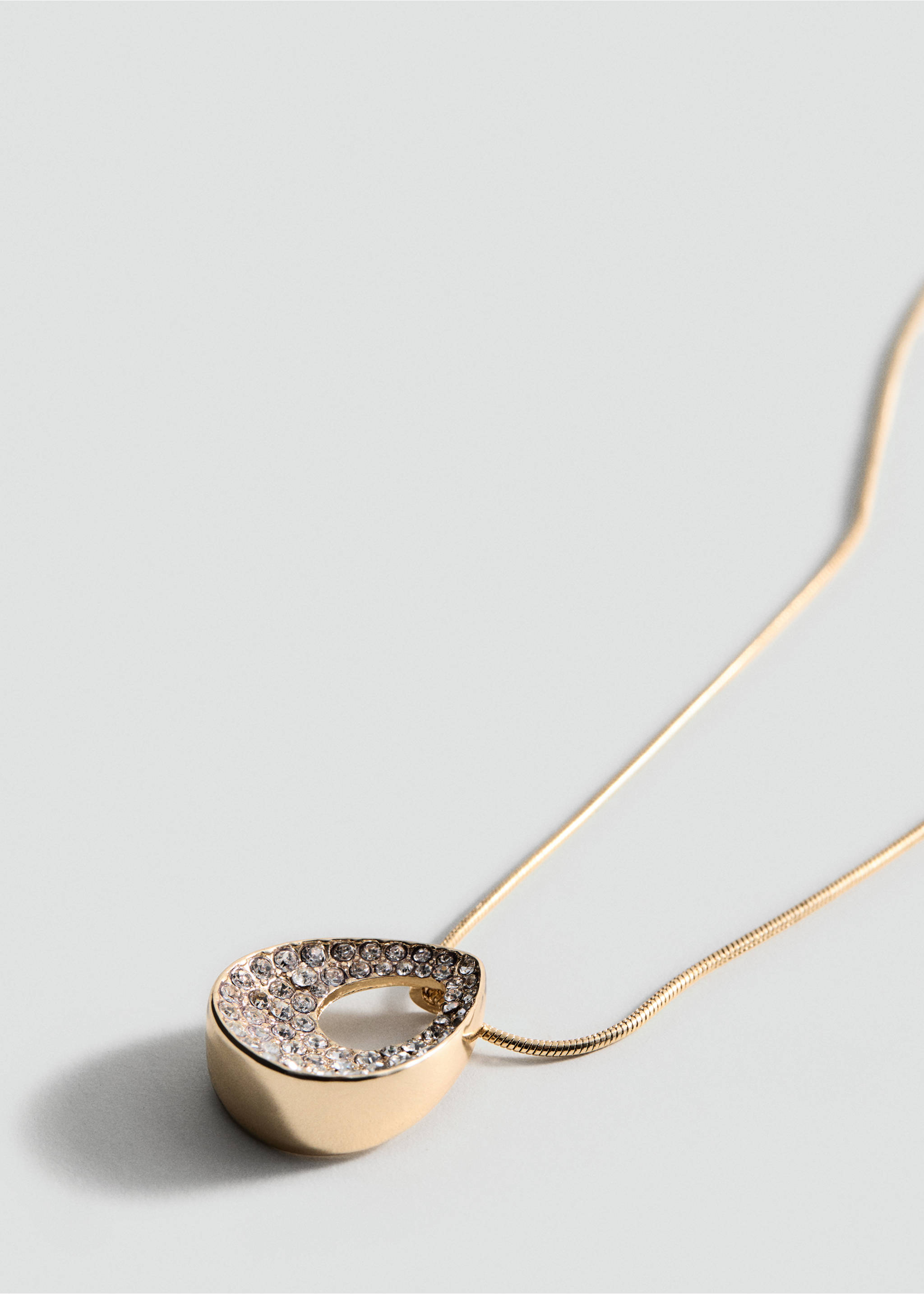 Rhinestone pendant necklace - Medium plane, Gold. Ref: 87064812-00.