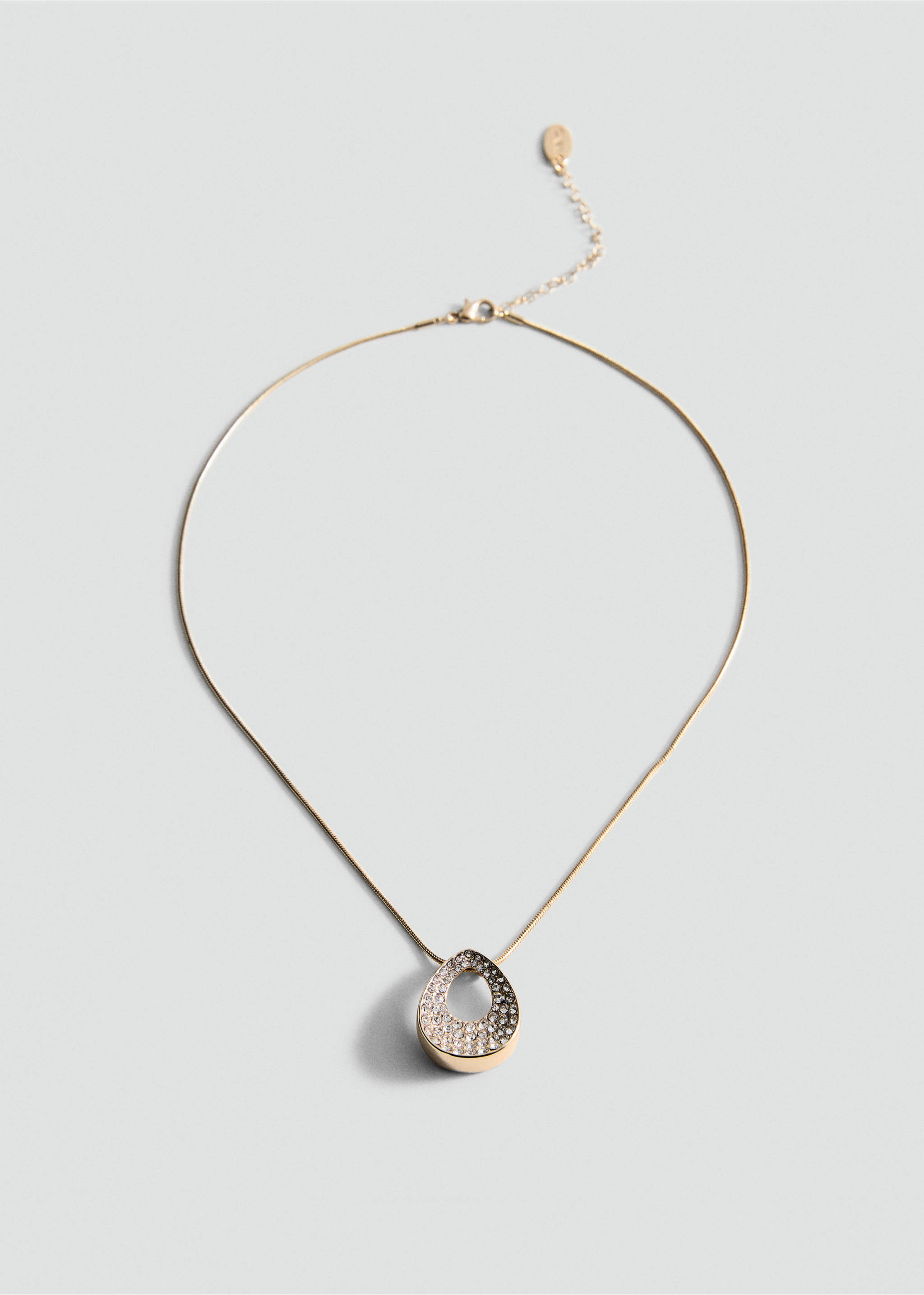 Rhinestone pendant necklace - Article without model, Gold. Ref: 87064812-00.