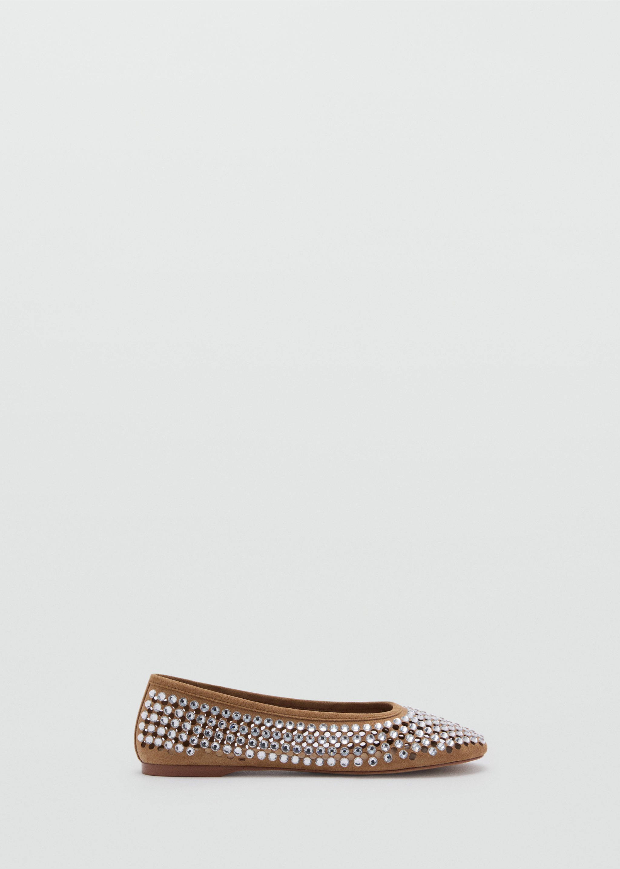 Rhinestone die-cut ballet flats - Article without model, Beige. Ref: 87065139-00.