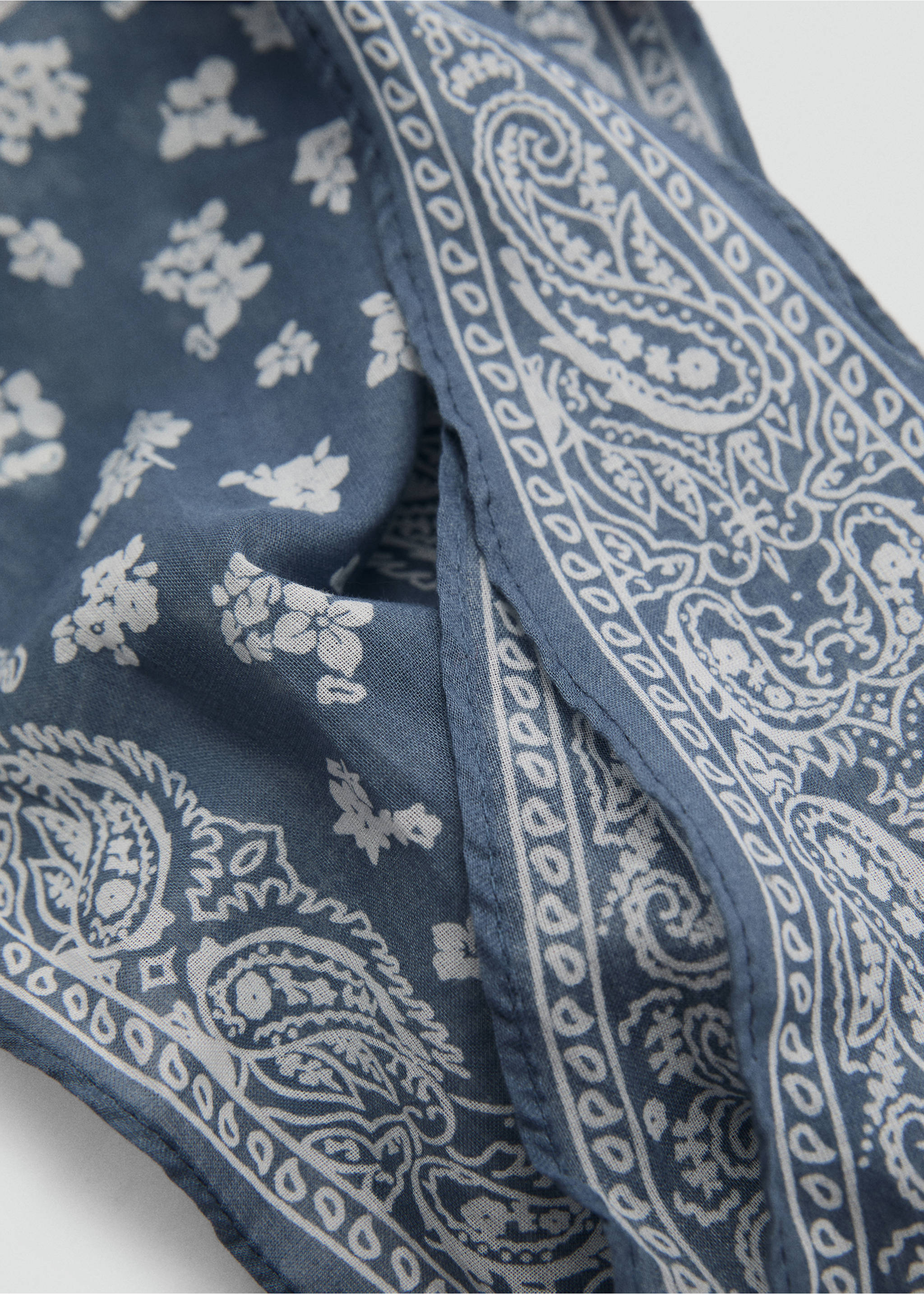 Printed bandana scarf - Medium plane, Blue. Ref: 87065142-00.