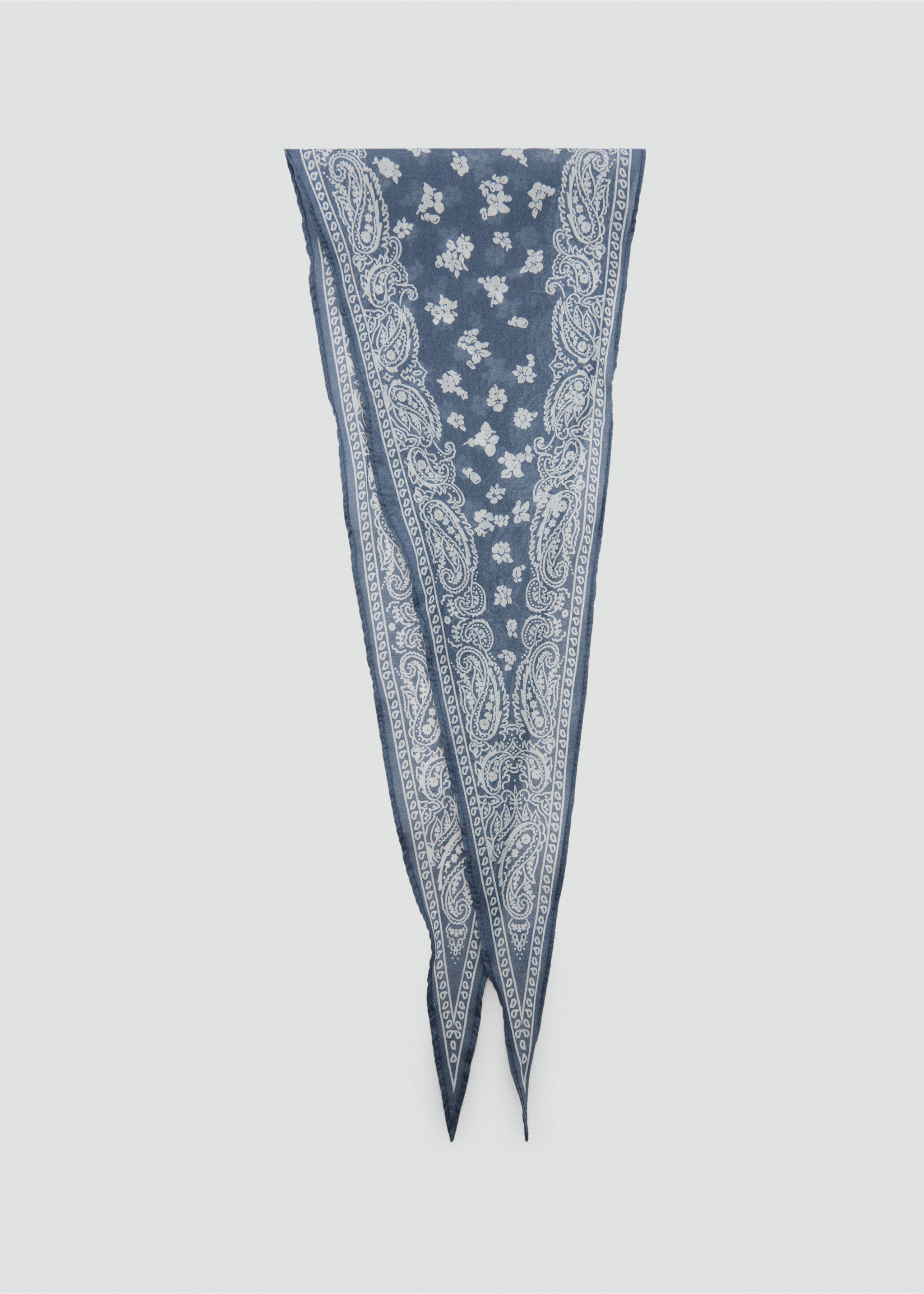 Printed bandana scarf - Article without model, Blue. Ref: 87065142-00.