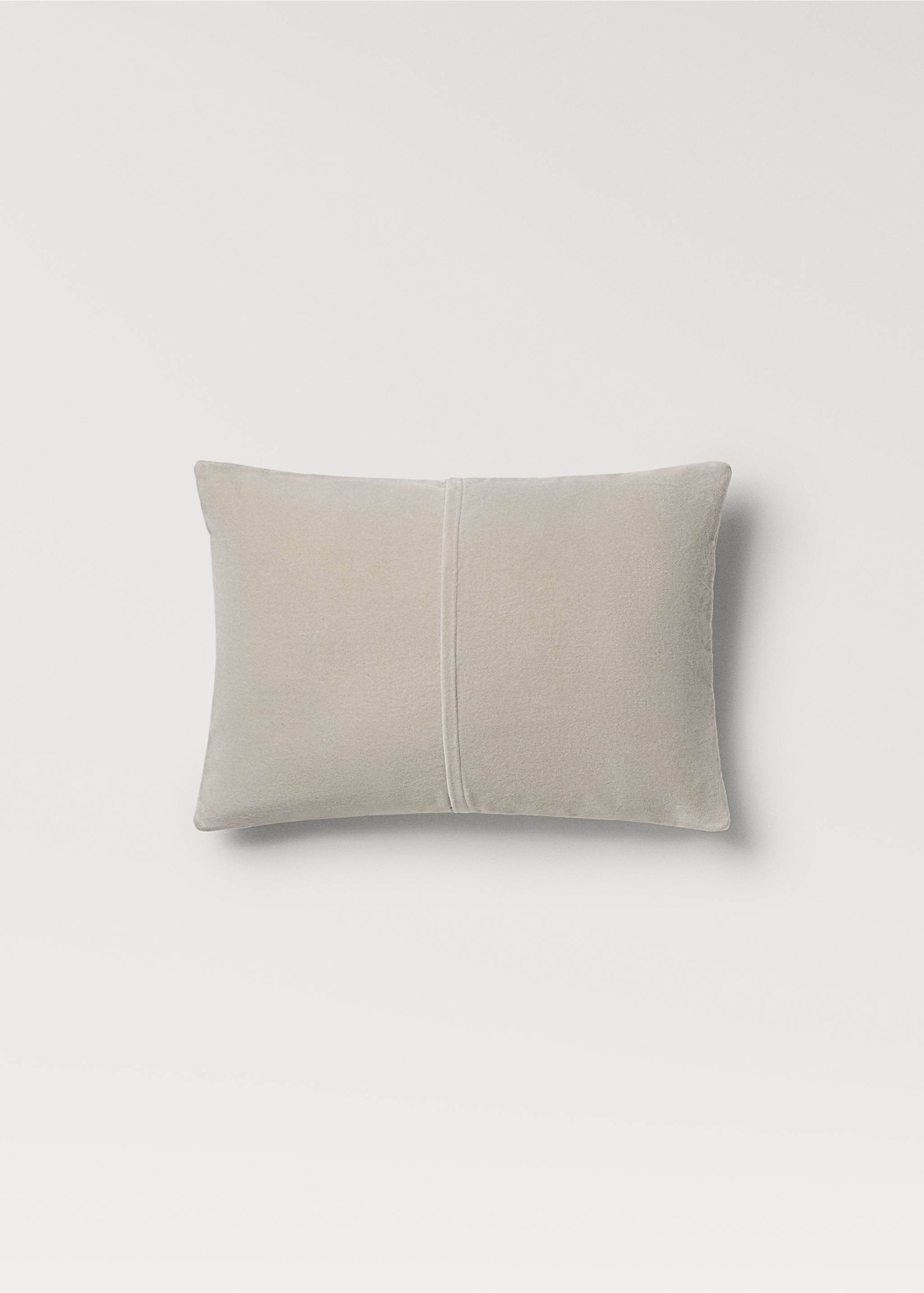 Beige bed cushion cover with a vertical central seam., Light/Pastel Grey. Ref: 87065144-00.
