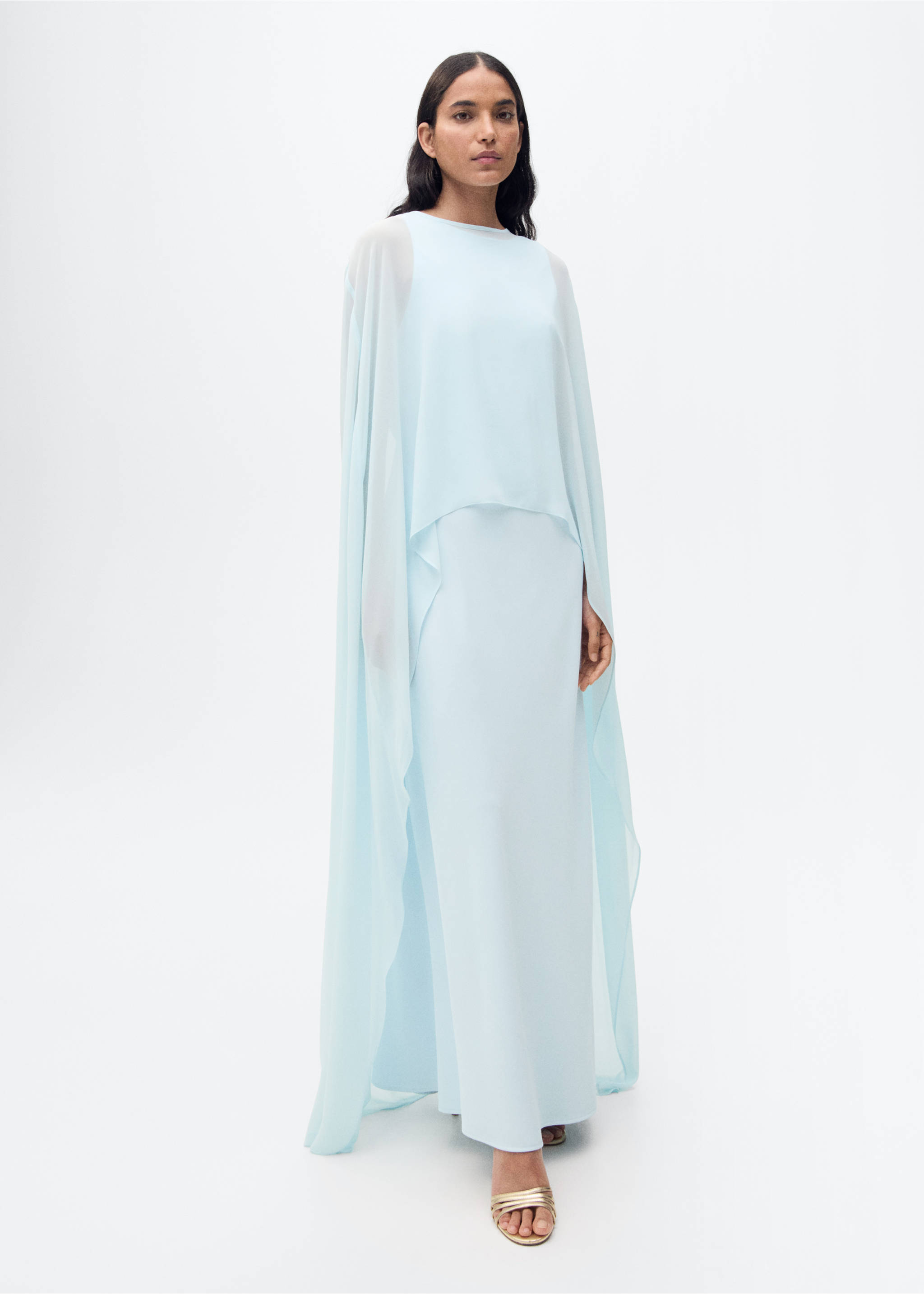 Capa llarga semitransparent - Pla general, Blau cel. Ref: 87065724-00.