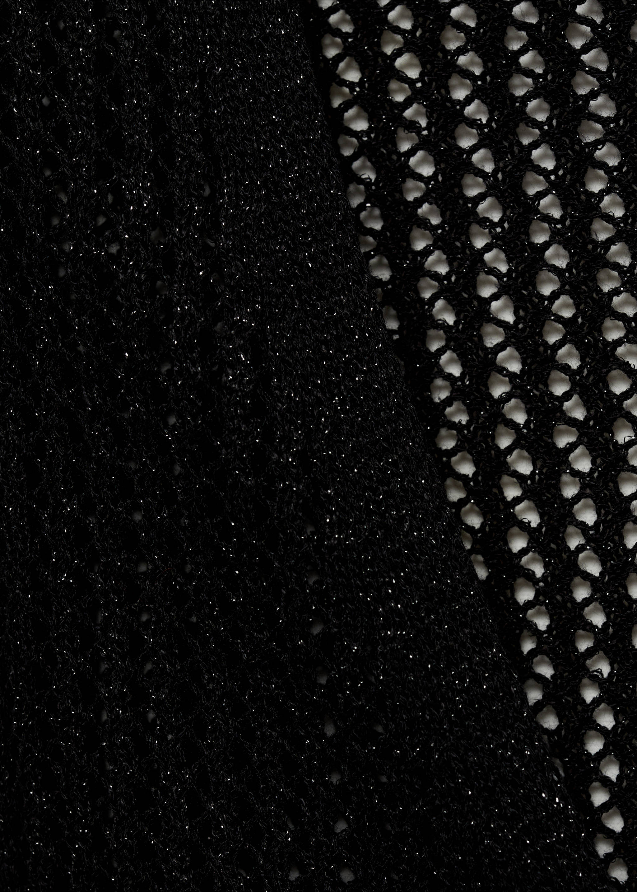 Knitted vest with lace pattern - Details of the article 0, Black. Ref: 87065727-00.