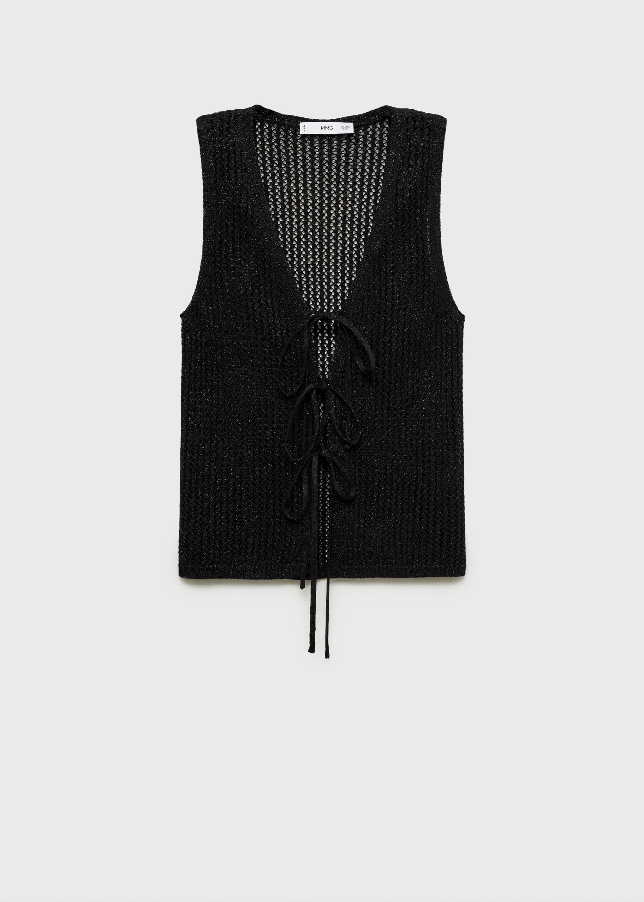 Strickweste mit Lochmuster - Artikel ohne Model, Schwarz. Ref: 87065727-00.