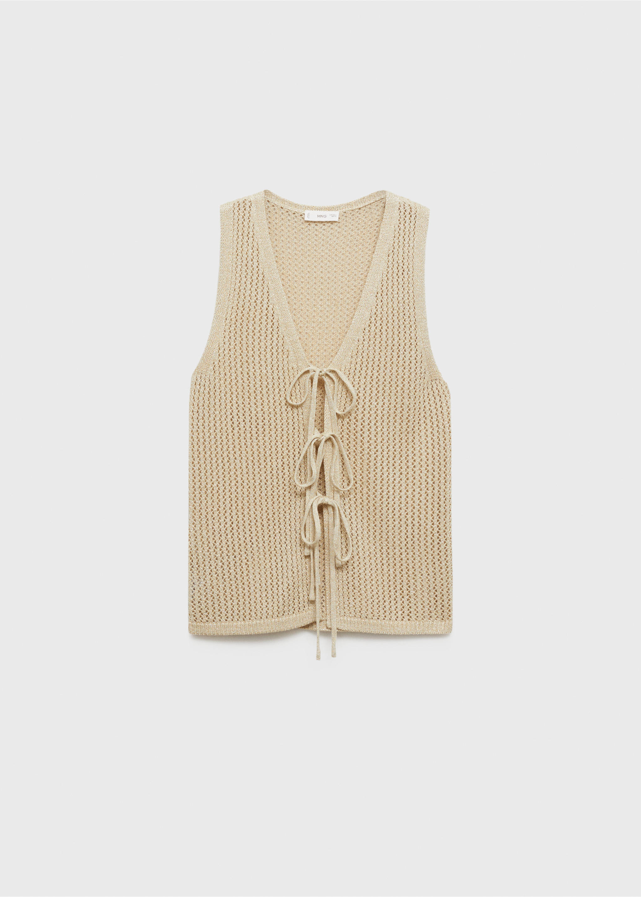 Knitted vest with lace pattern - Article without model, Gold. Ref: 87065727-00.