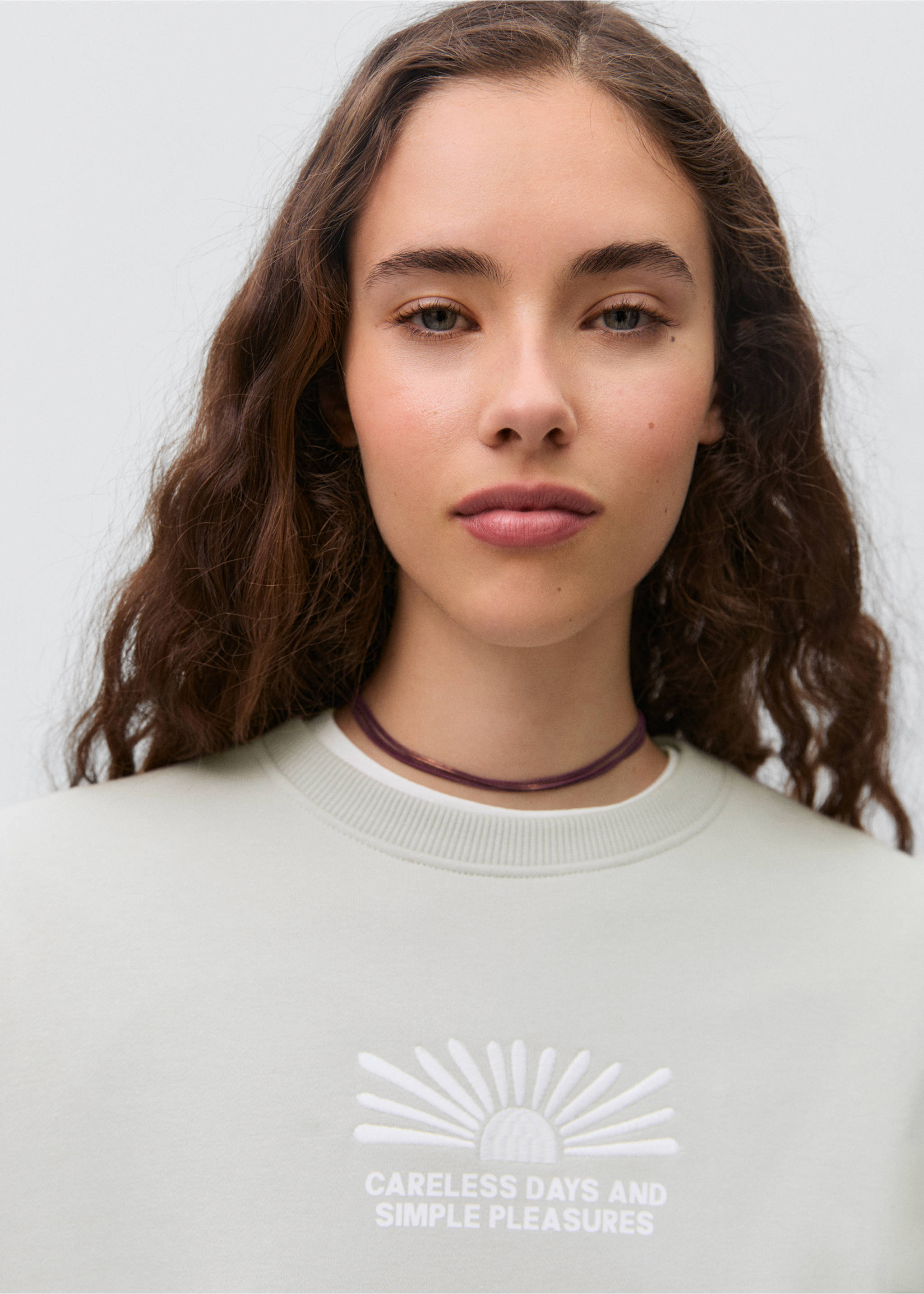 Printed cotton sweatshirt - Details of the article 1, Grey. Ref: 87065729-00.
