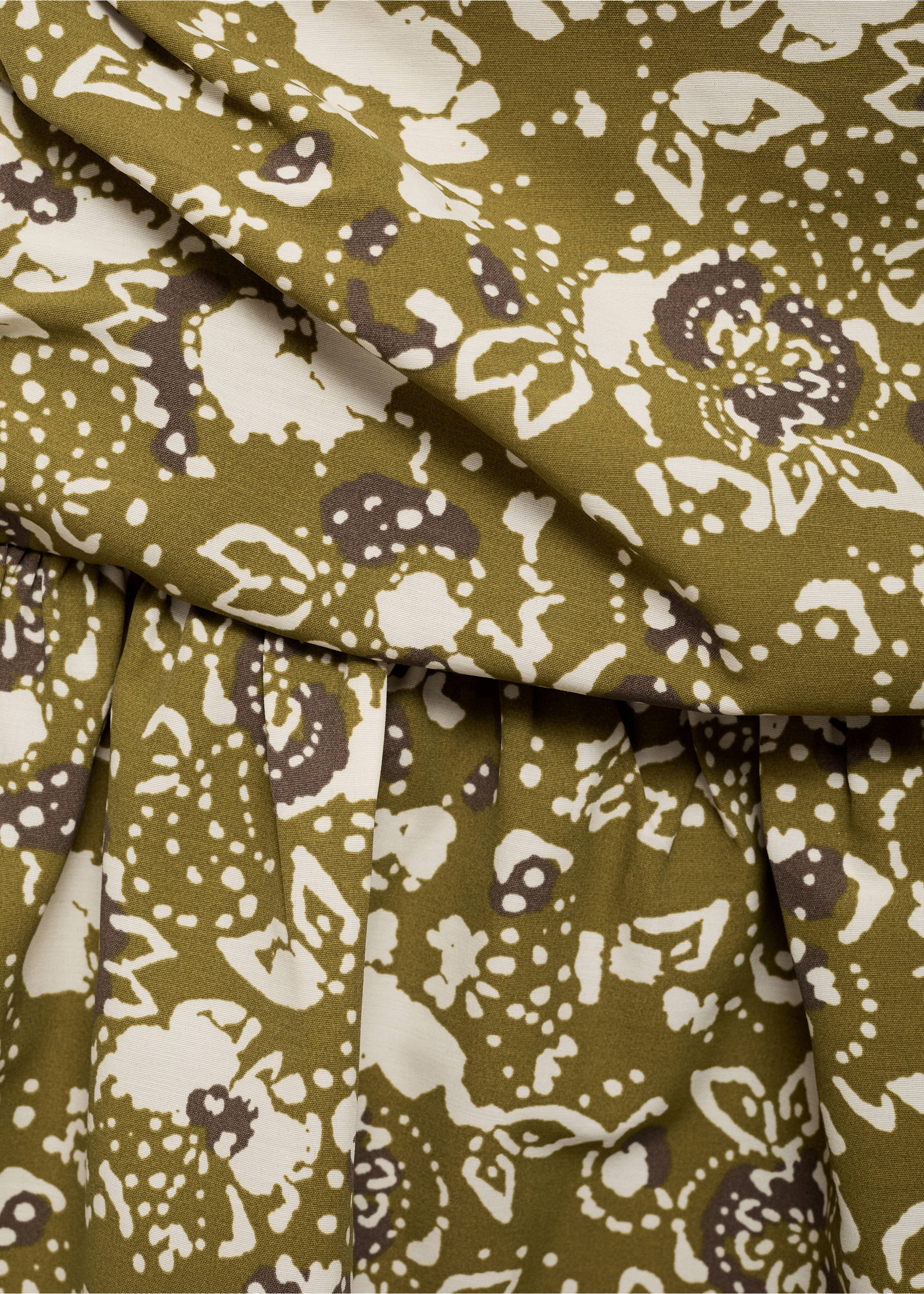 Minifalda estampada volante - Detalle del artículo 0, Oliva. Ref: 87065734-00.