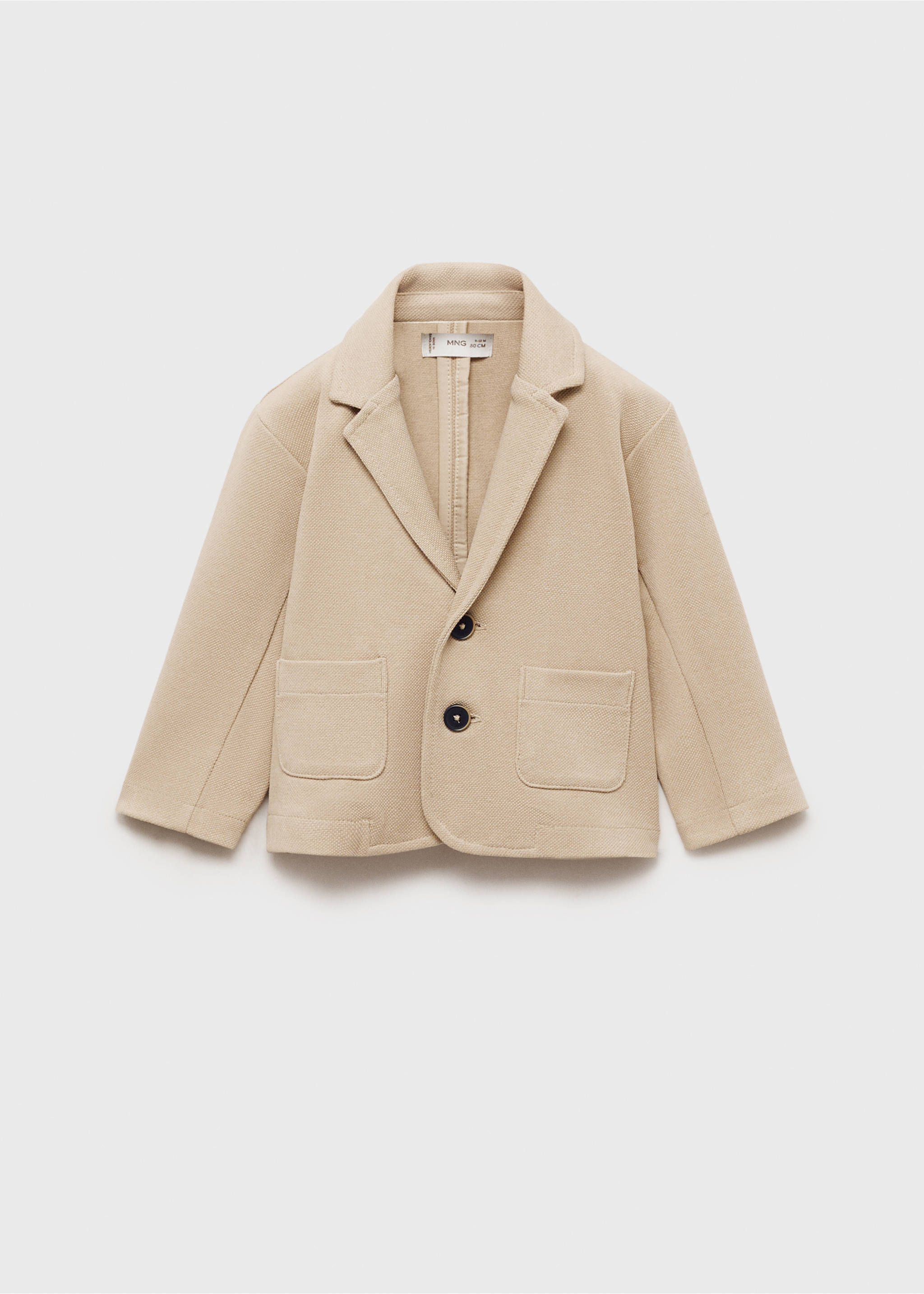 Sacou bumbac piqué - Articol fără model, Nisipiu. Ref: 87065735-00.