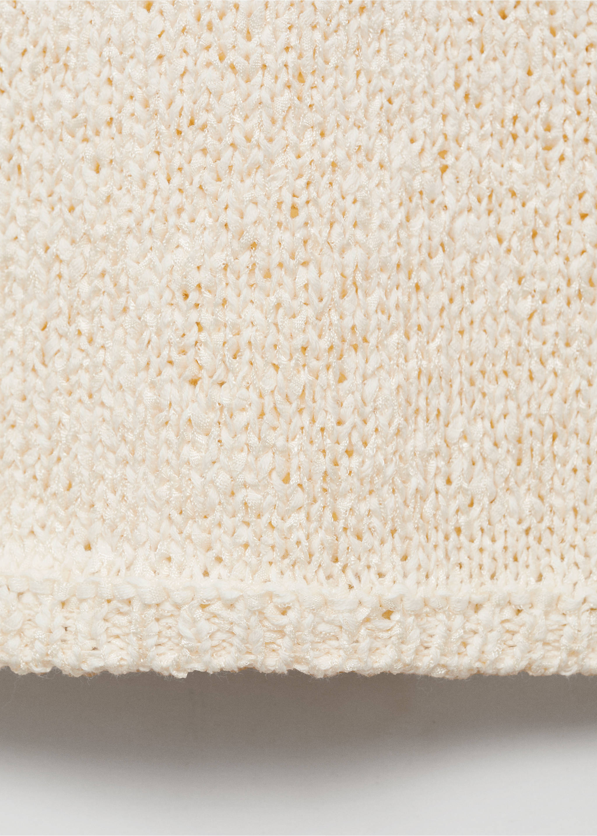 Round-neck crochet sweater - Details of the article 0, Ecru. Ref: 87065736-00.