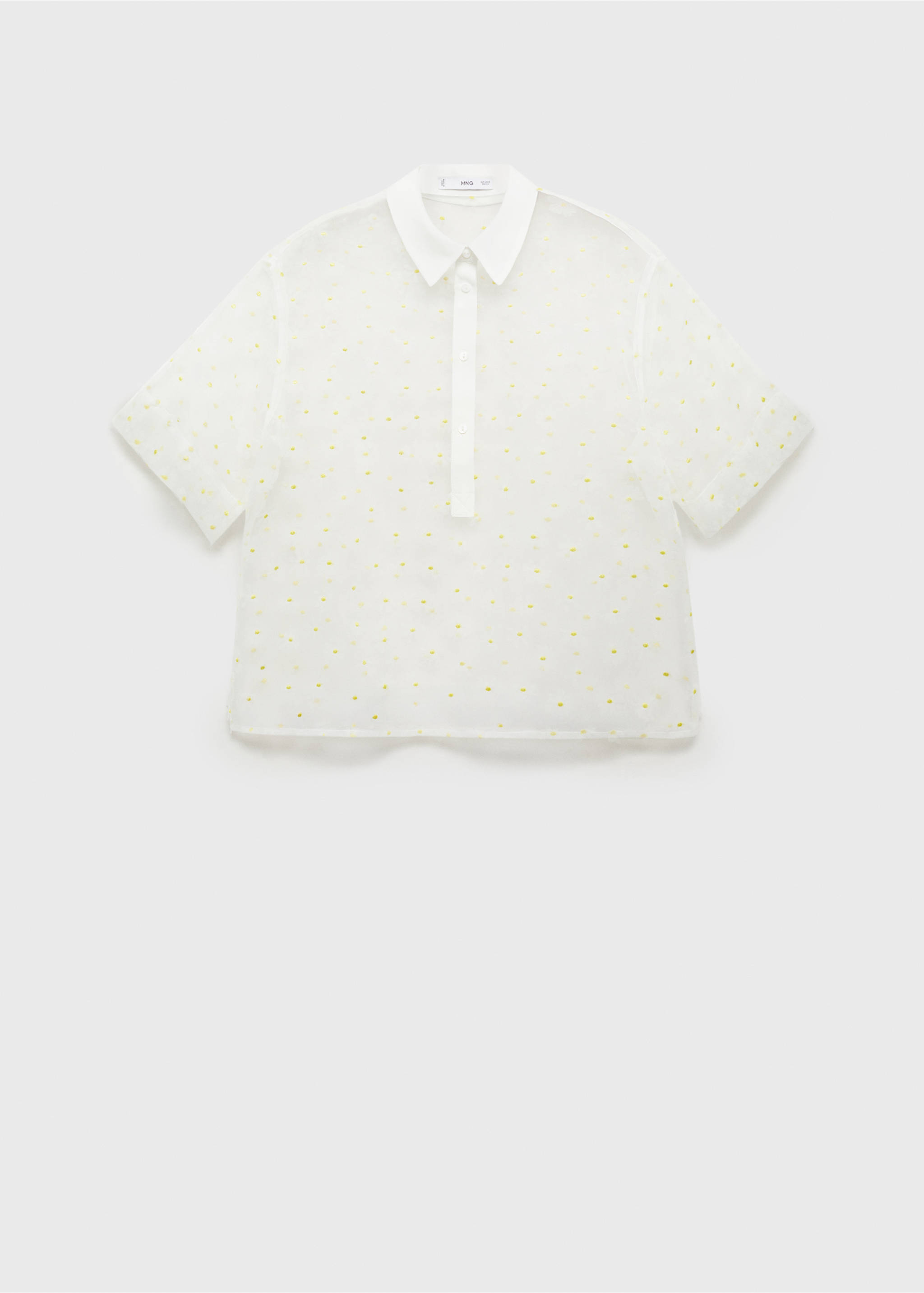 Semi-transparent floral-embroidered shirt embroidered - Article without model, Off White. Ref: 87065740-00.