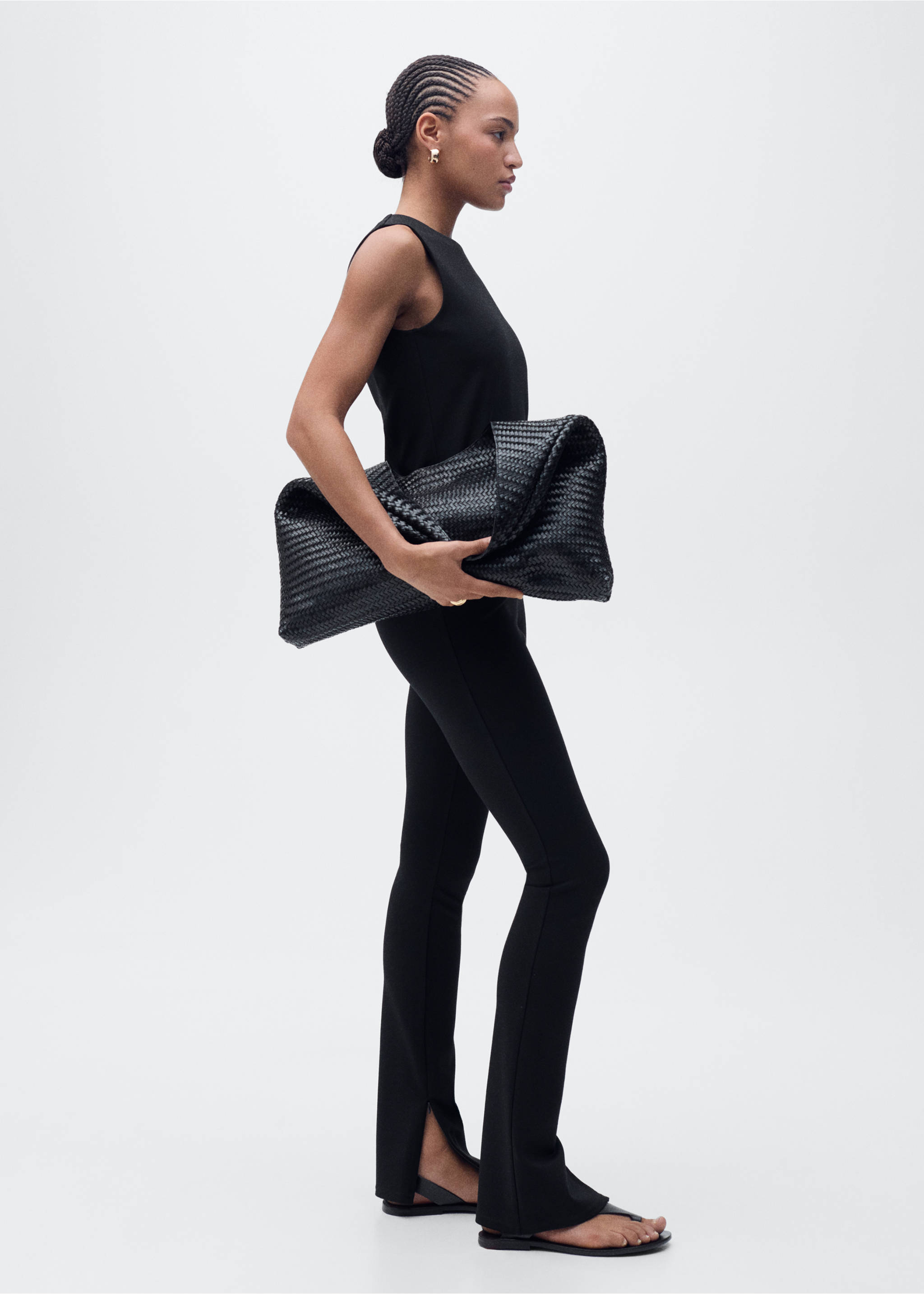 Skinny trousers with openings - General plane, Black. Ref: 87065741-00.