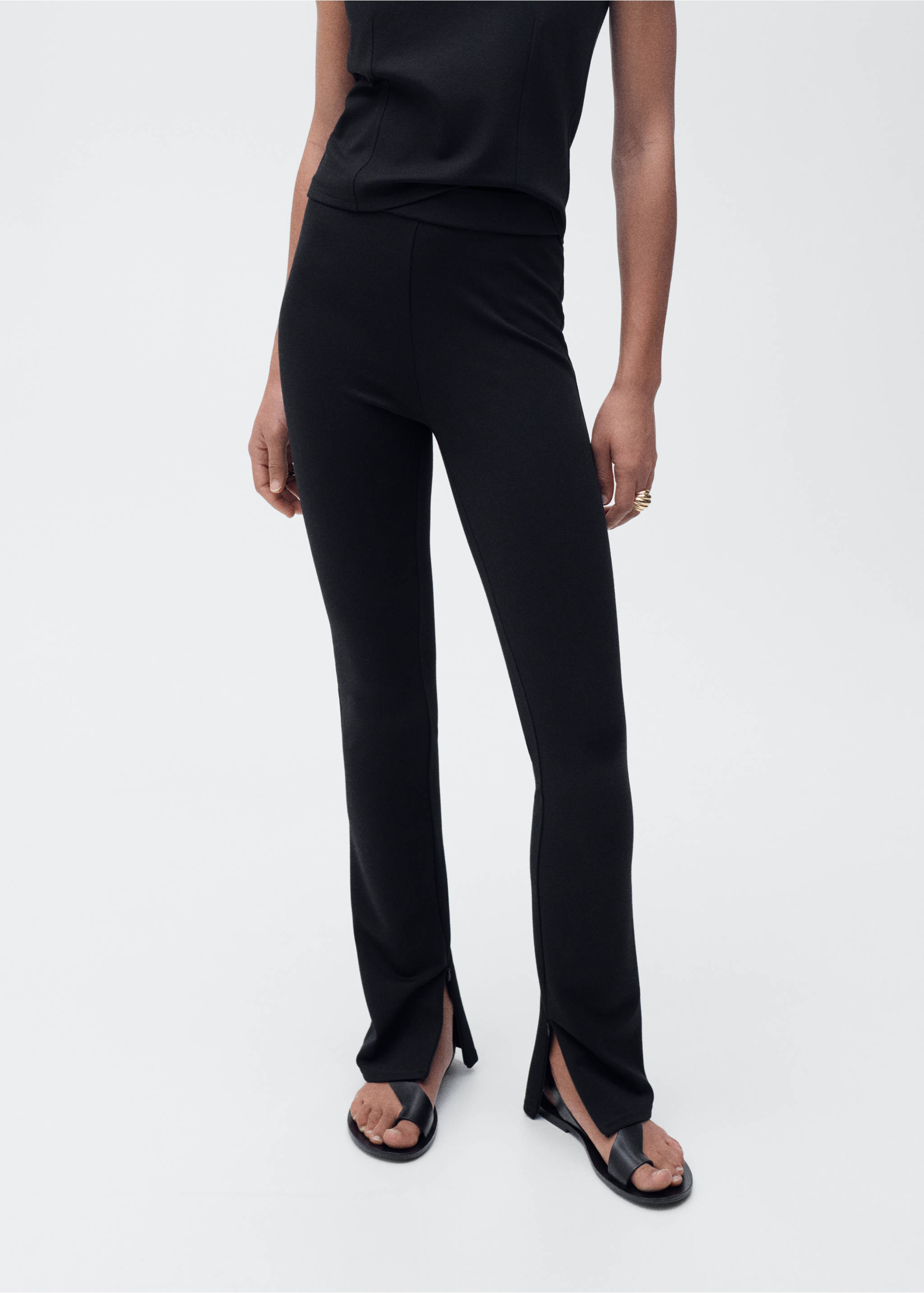 Skinny trousers with openings - Medium plane, Black. Ref: 87065741-00.
