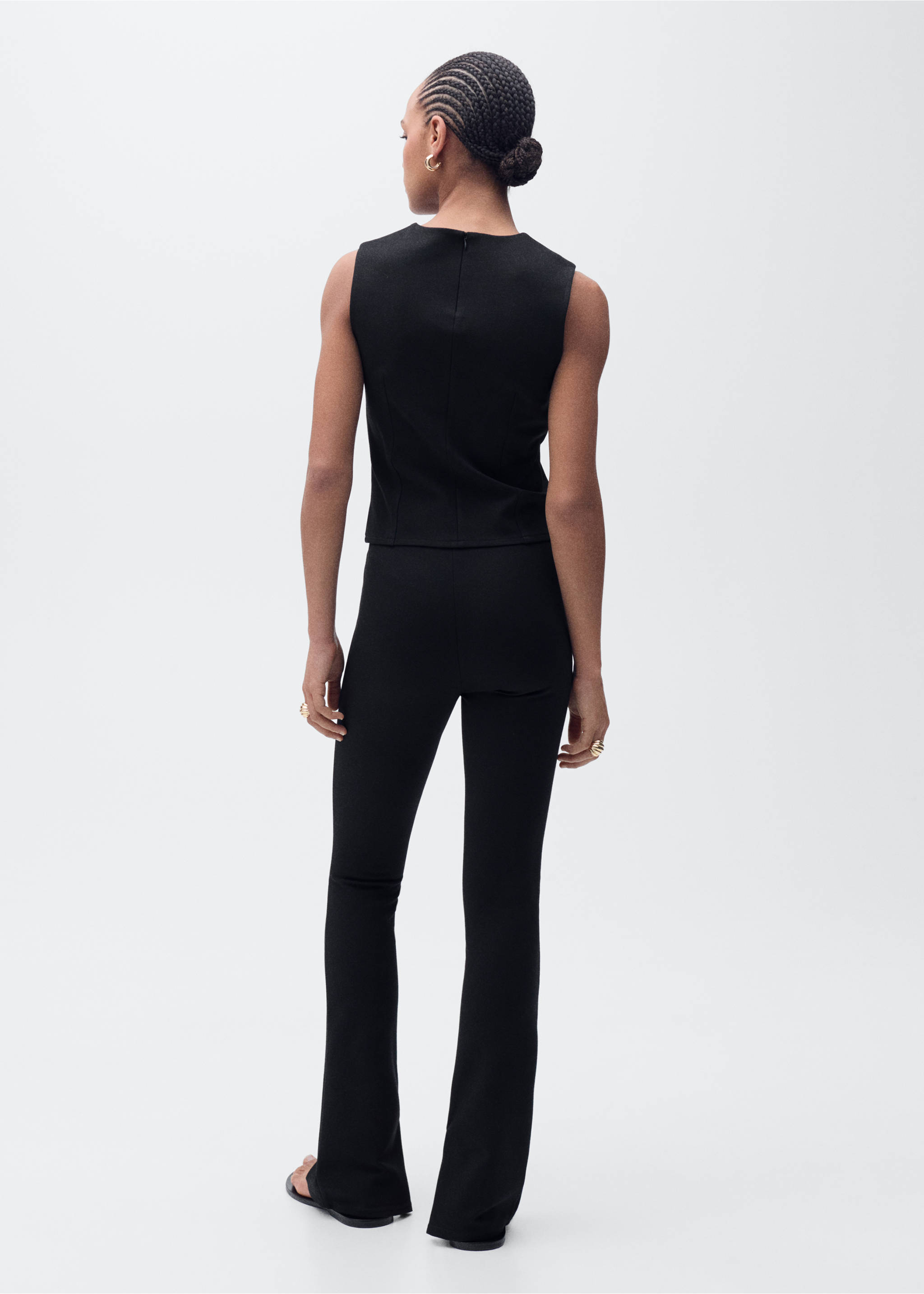 Skinny trousers with openings - Reverse of the article, Black. Ref: 87065741-00.