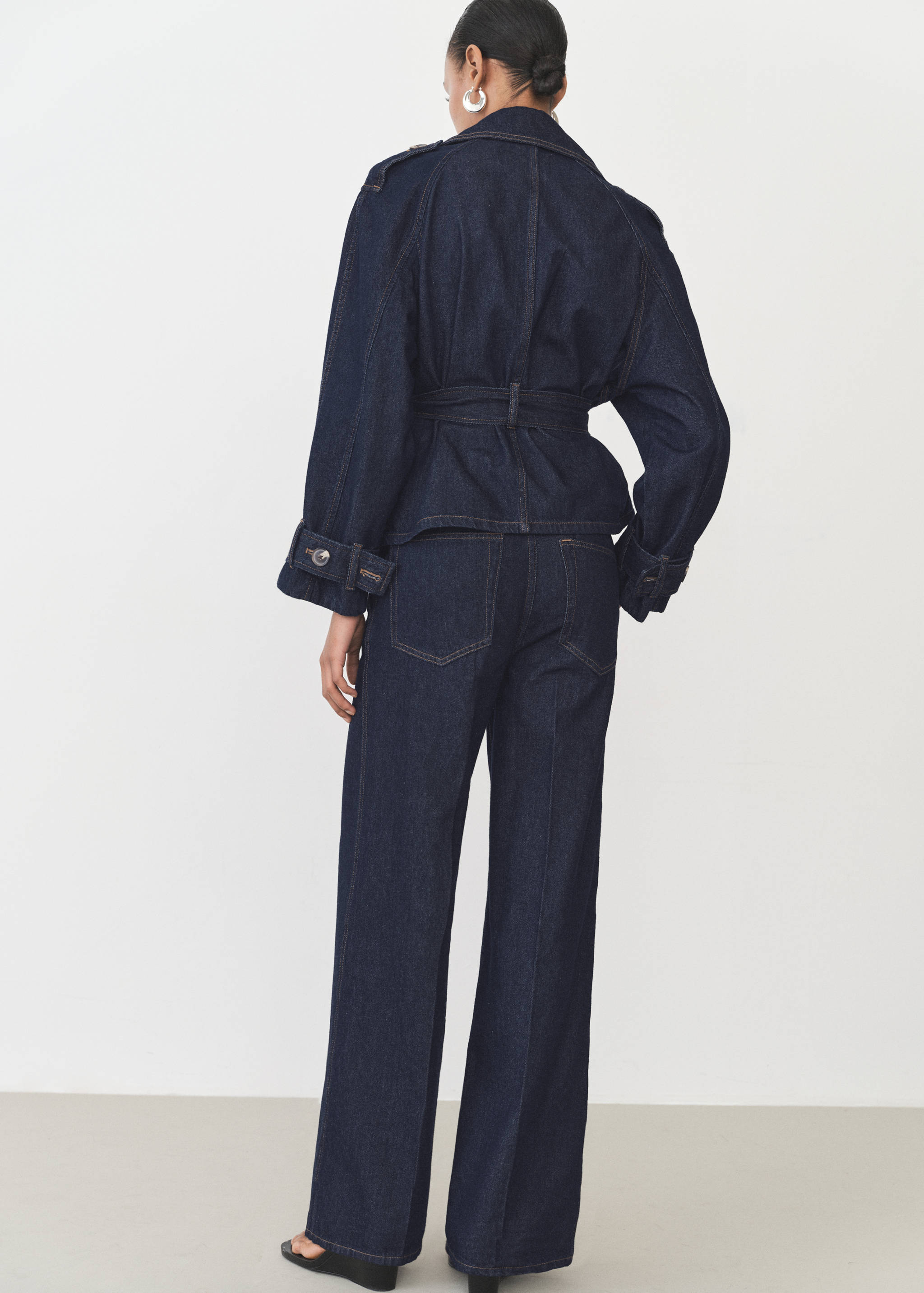 Wide leg denim trousers - Reverse of the article