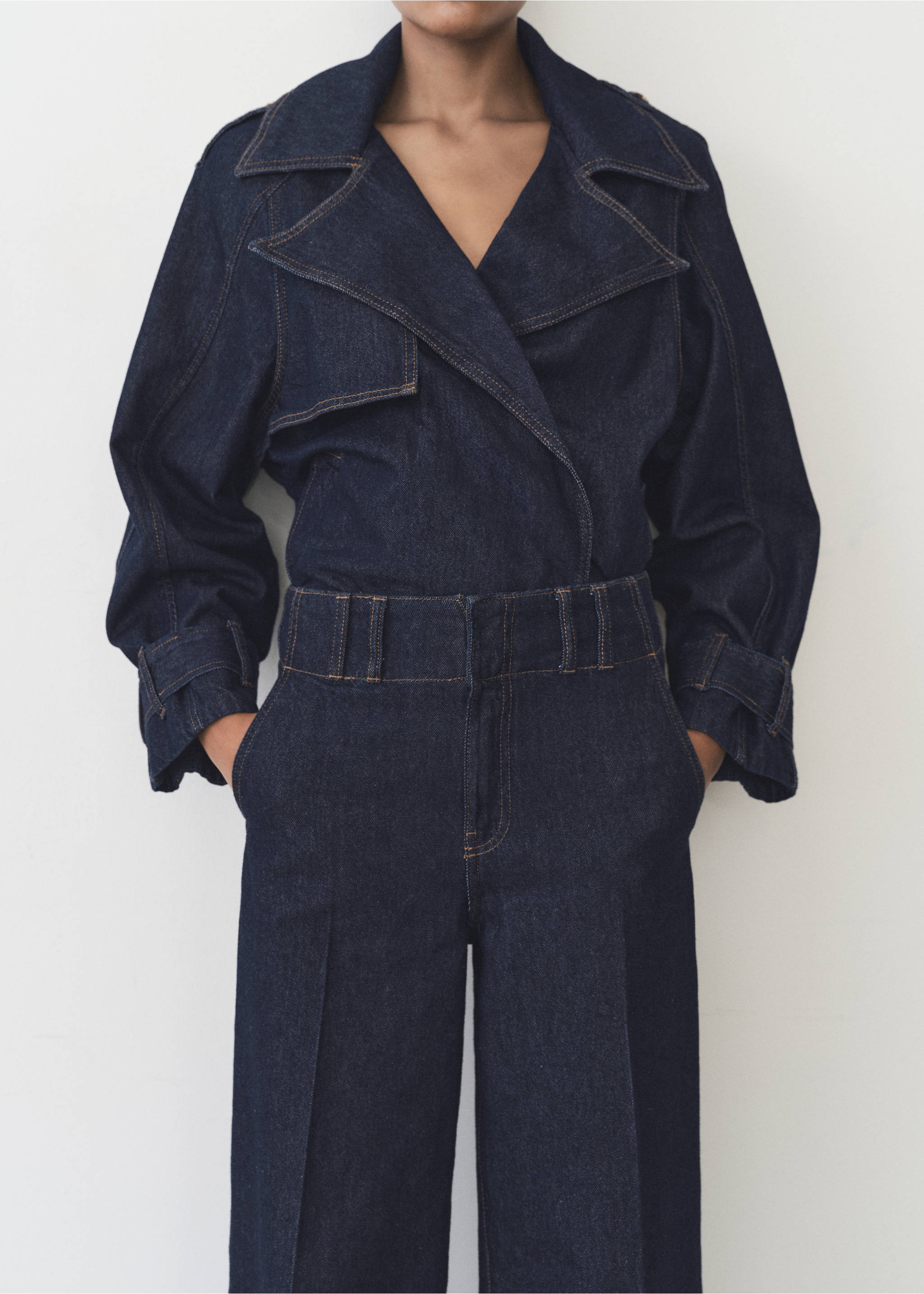 Pantalon denim wideleg - Détail de l'article 3, Bleu. Ref: 87065742-00.