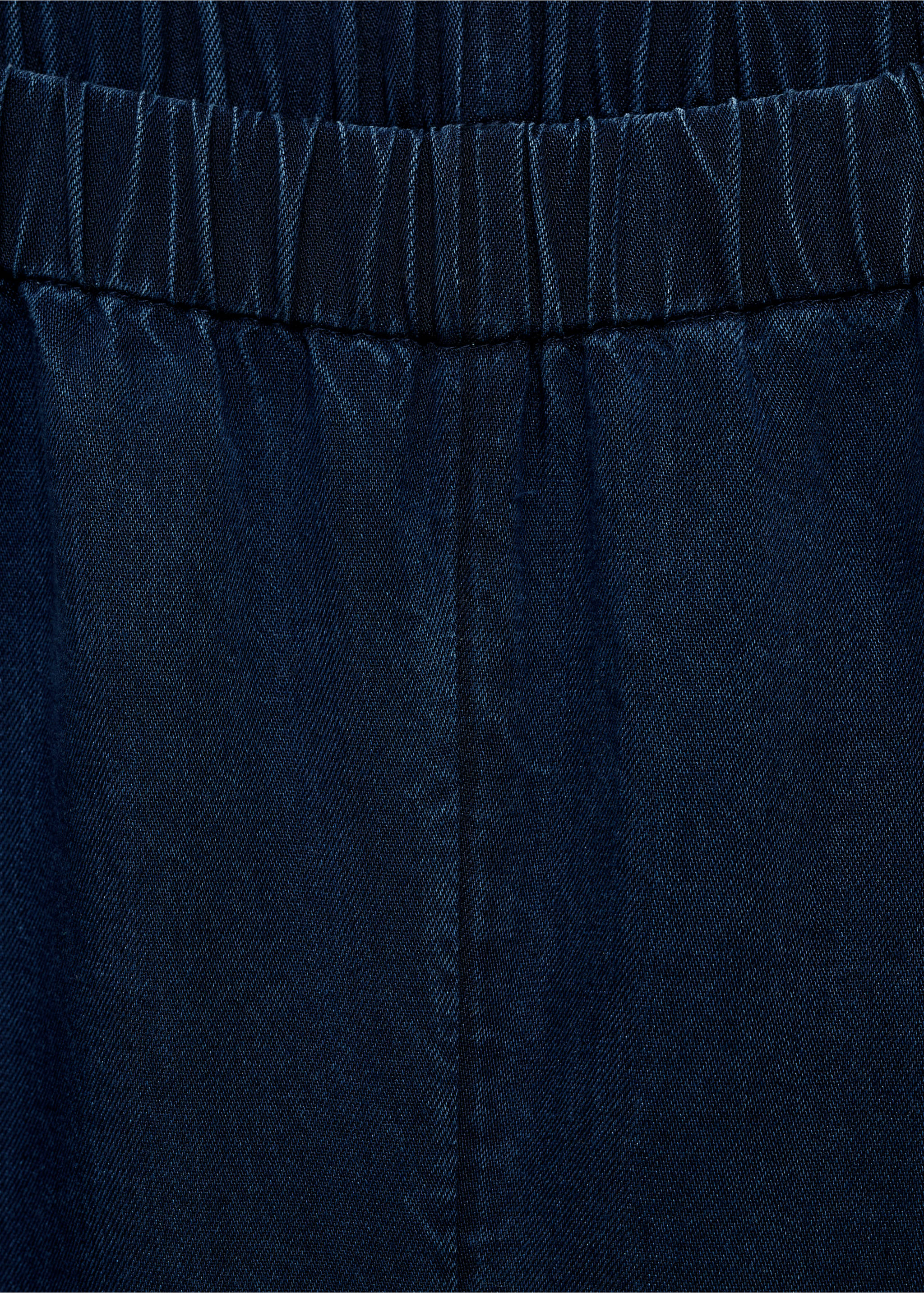 Lyocell maternity lyocell palazzo trousers - Details of the article 8, Dark Blue. Ref: 87065743-00.