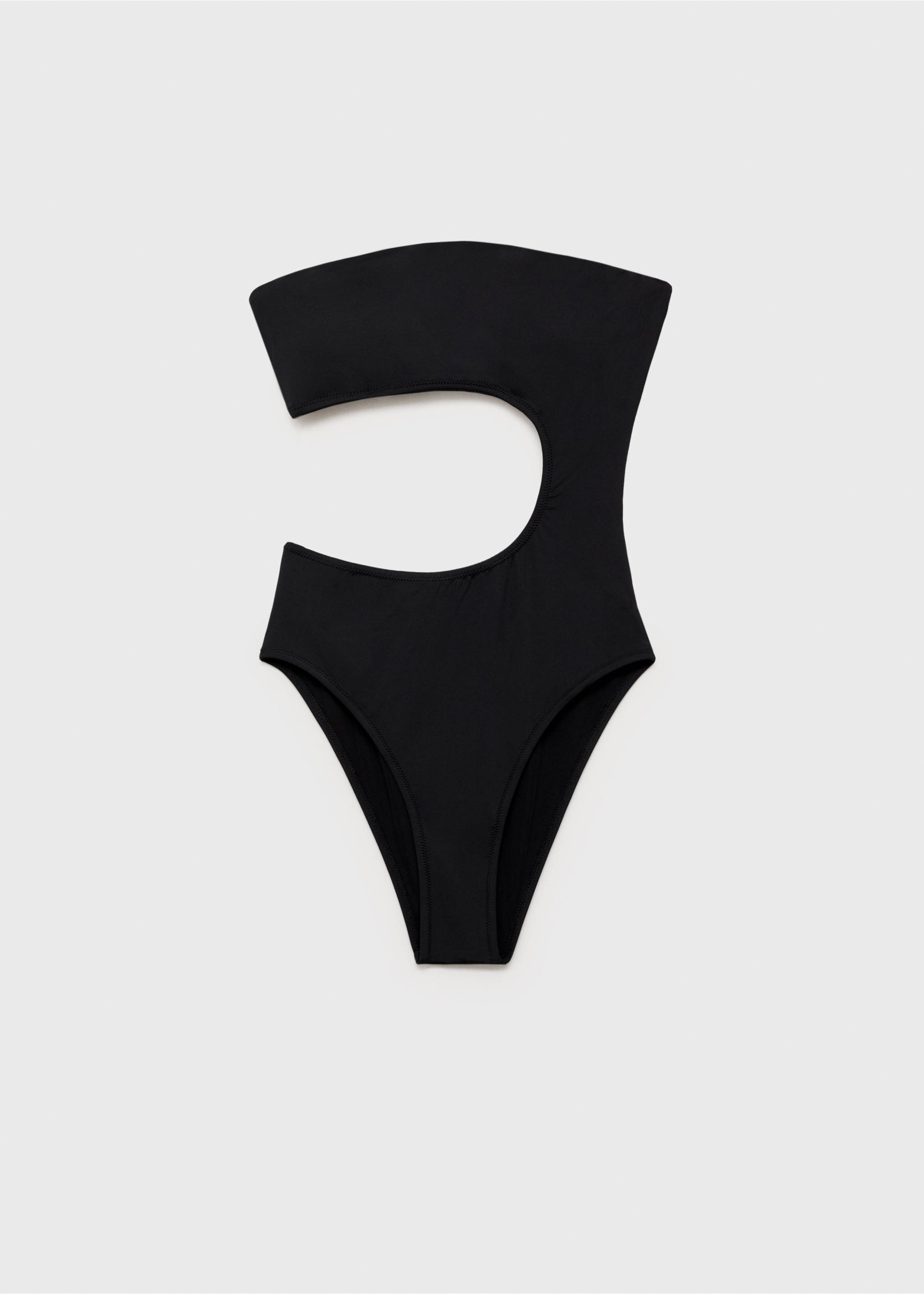 Asymmetrischer Badeanzug mit Cut-Out - Artikel ohne Model, Schwarz. Ref: 87065744-00.