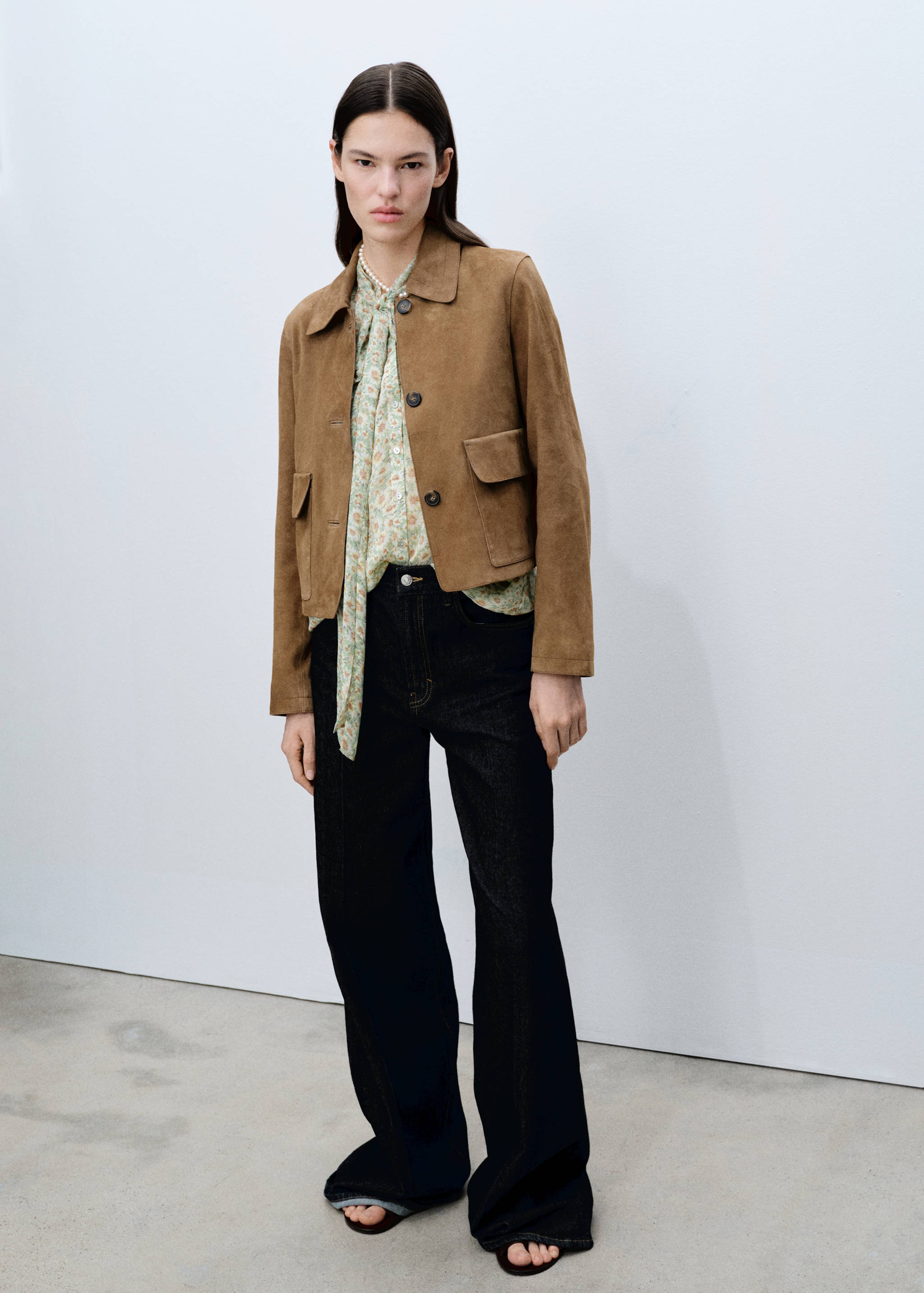 Florale Bluse mit Schleife - Allgemeine Ansicht