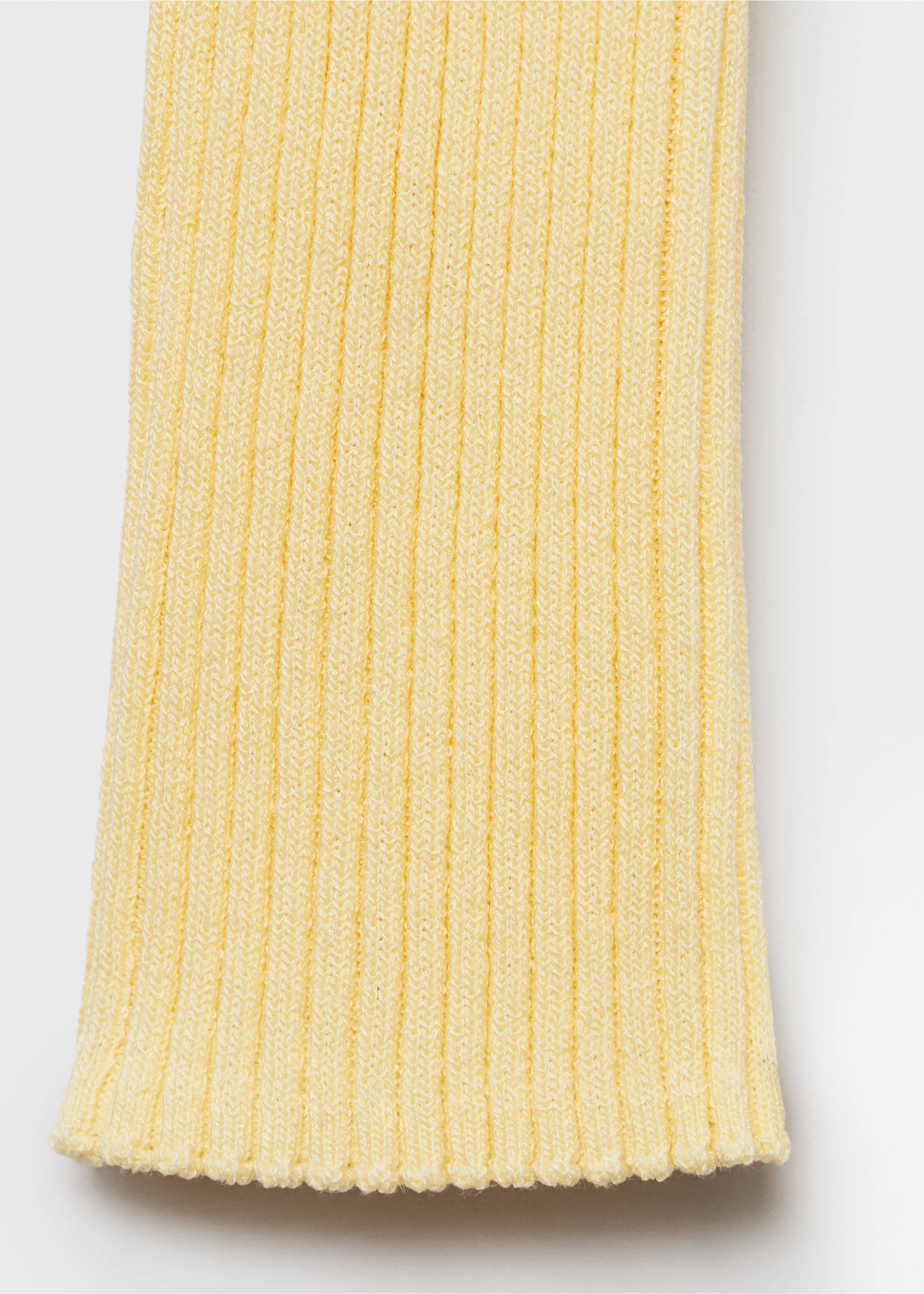 Cardigan maille côtelée col V - Détail de l'article 0, Jaune pastel. Ref: 87065746-00.