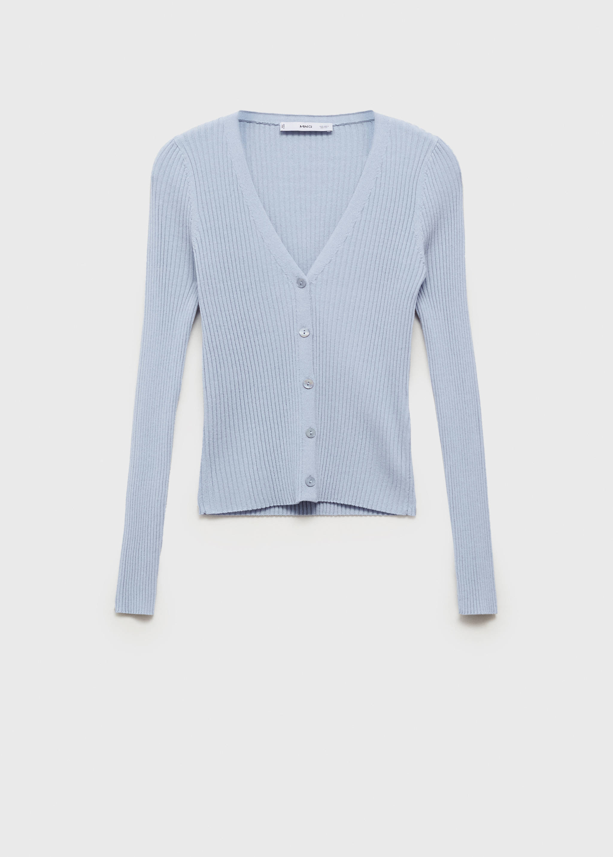 Cardigan maille côtelée col V - Article sans modèle