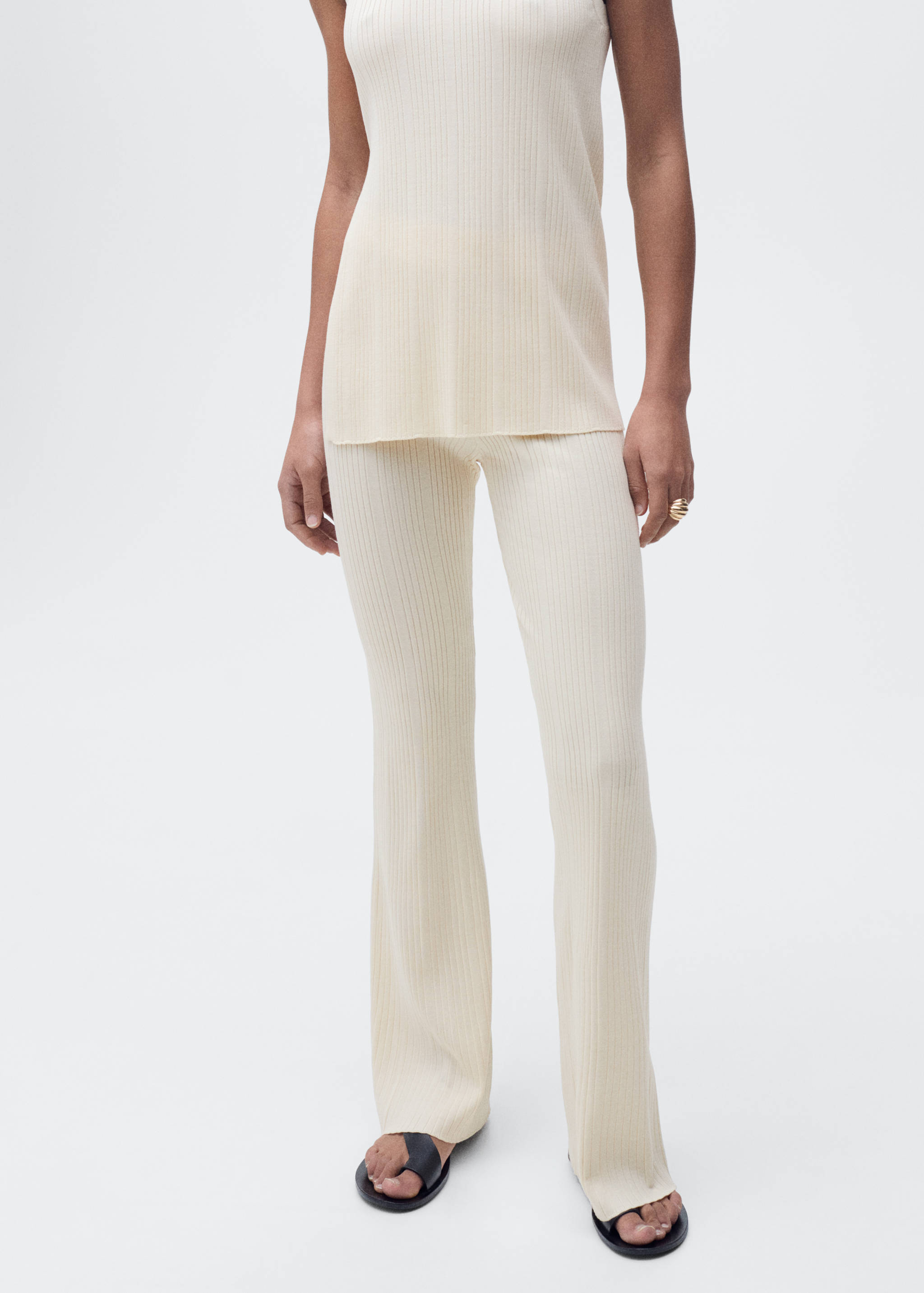 Pantalons flare punt canalé - Revers de l'article