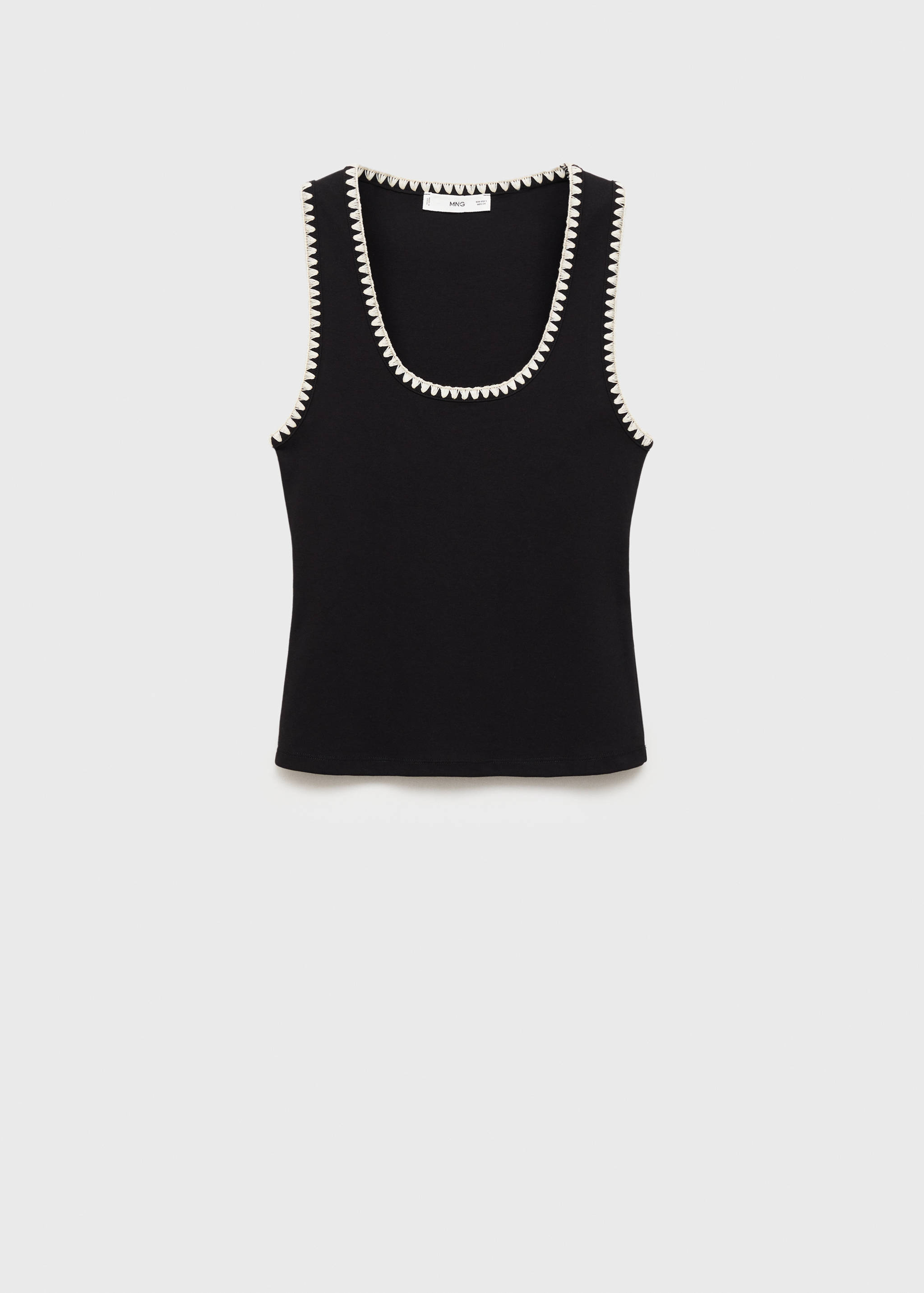 Low-cut top with contrasting trim - Article without model